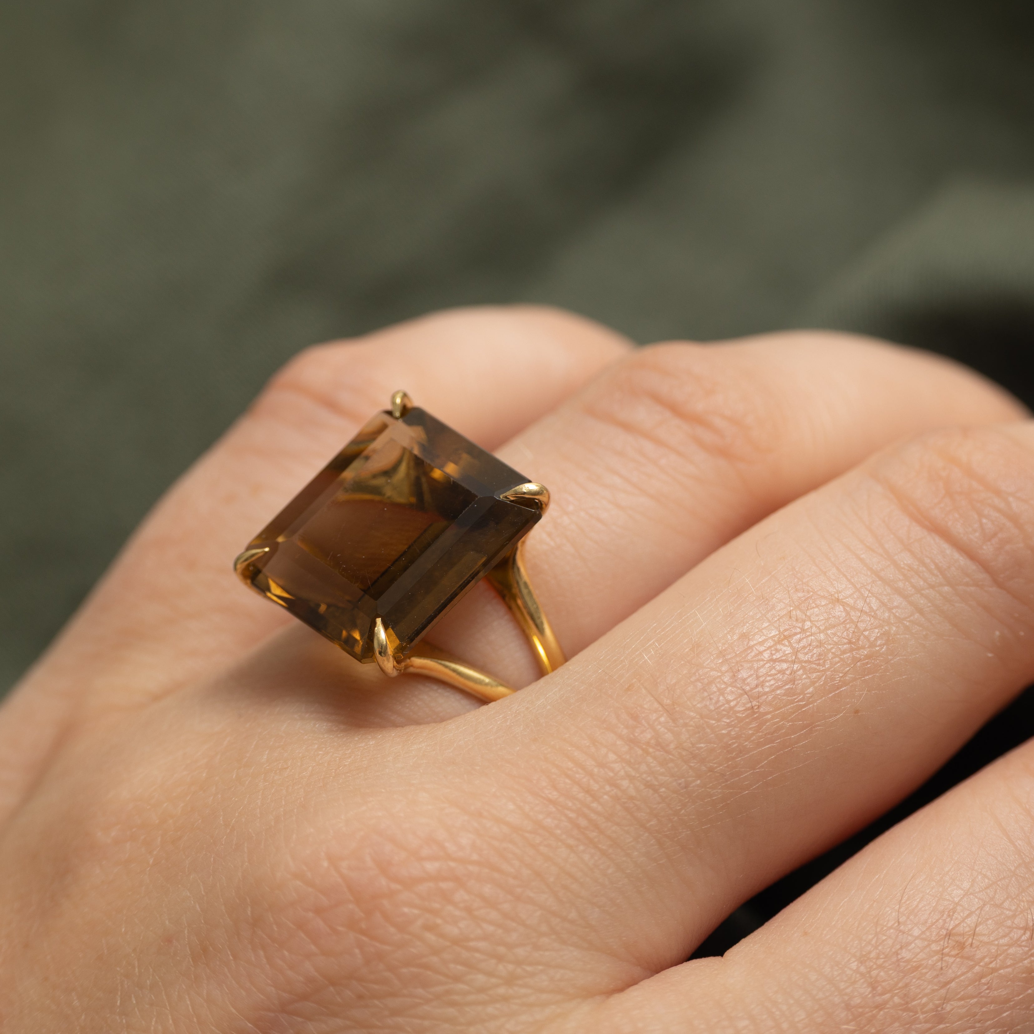 Smoky Citrine Cocktail Ring | 12.00ct | SZ 5.75