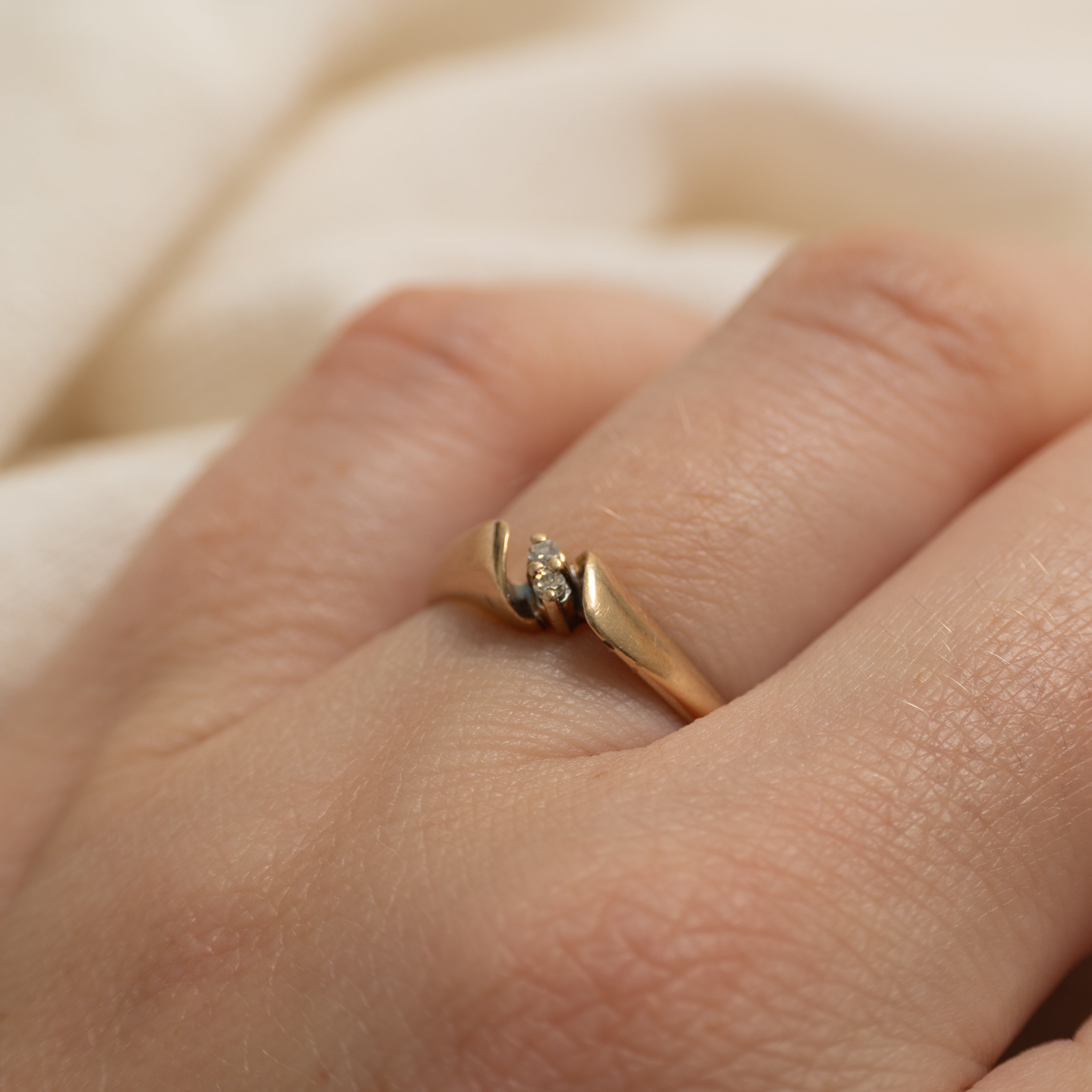 Two Stone Diamond Twisted Ring | SZ 5.75