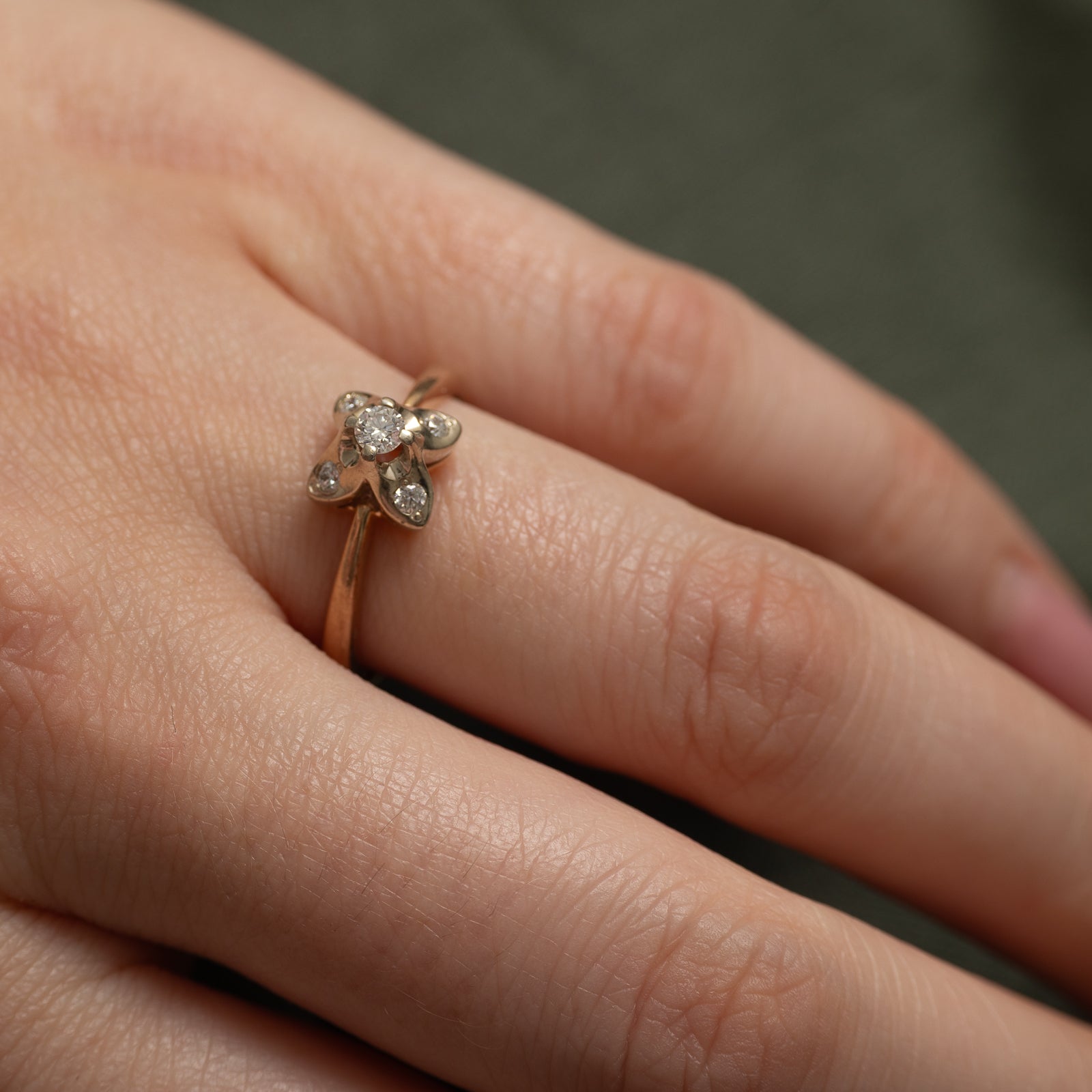 Ukrainian Hallmarked Diamond Engagement Ring | 0.17ctw | SZ 7.5