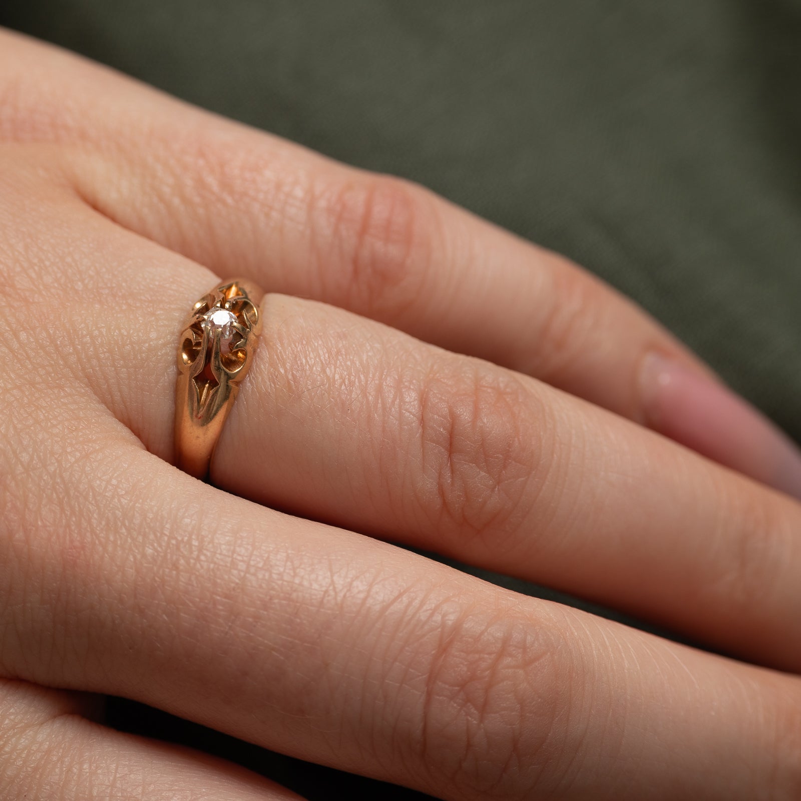 Solitaire Diamond Openwork Ring | 0.13ct | SZ 4.75