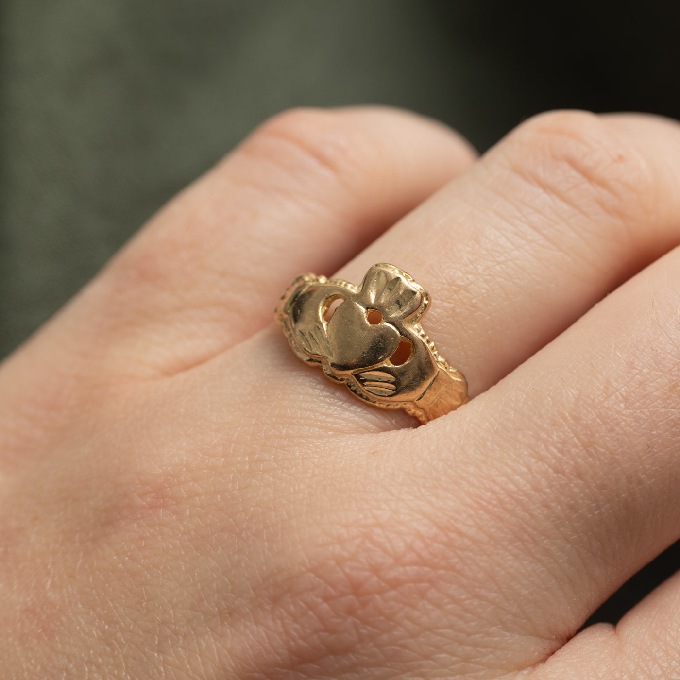 10k Yellow Gold Claddagh Ring | SZ 8.5
