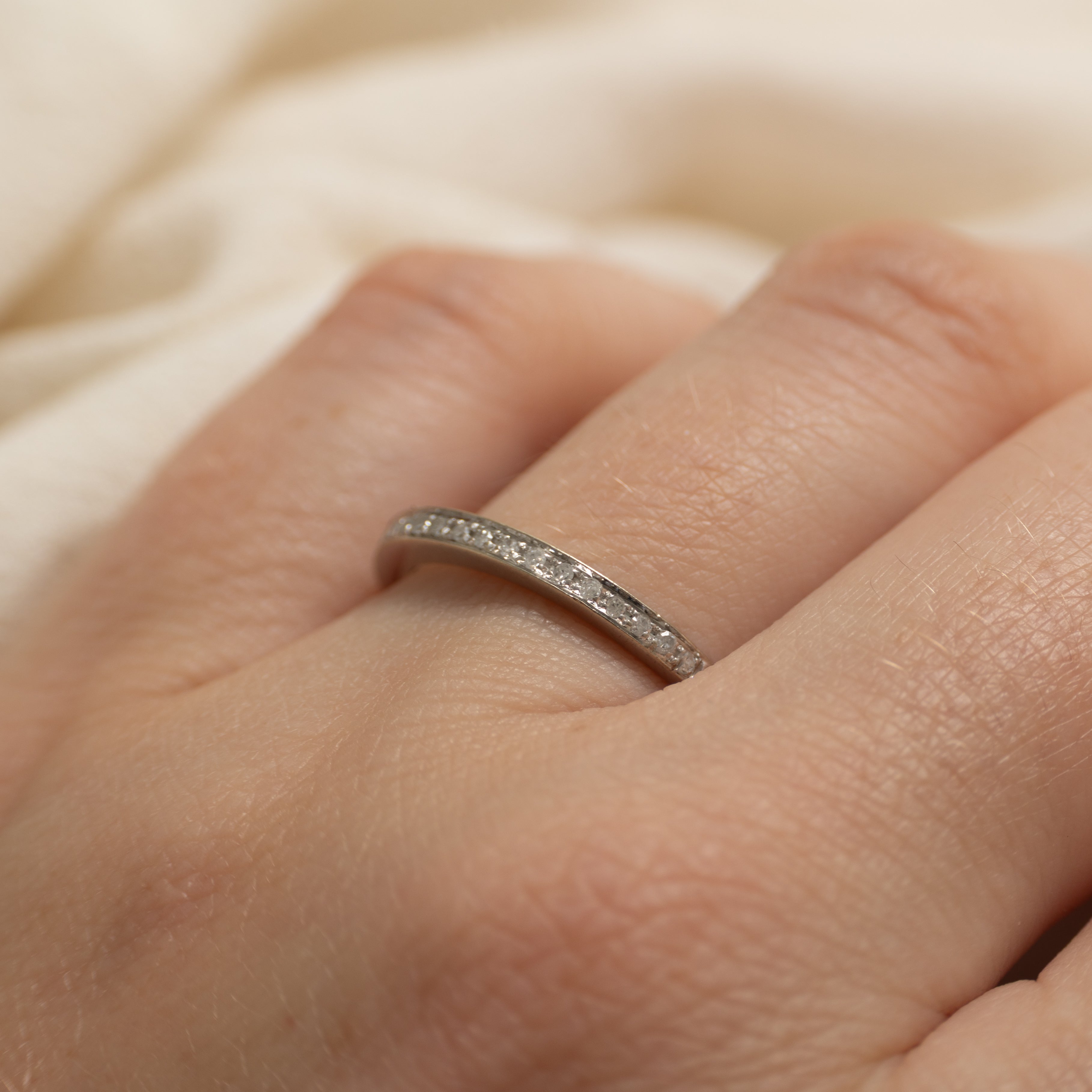 10k Semi Eternity Diamond Ring | SZ 7