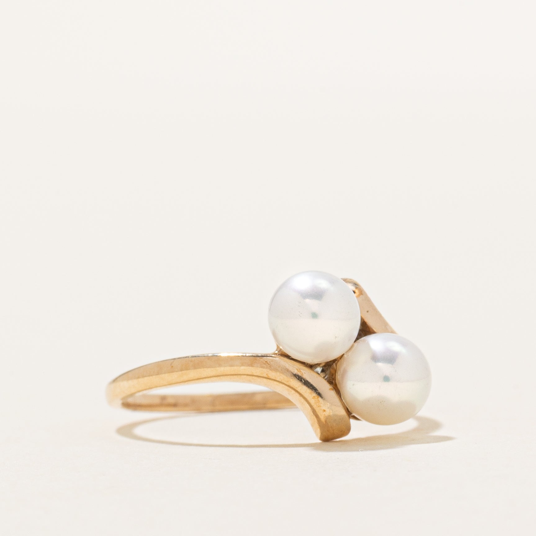 Two Pearl Bypass Ring | SZ 7