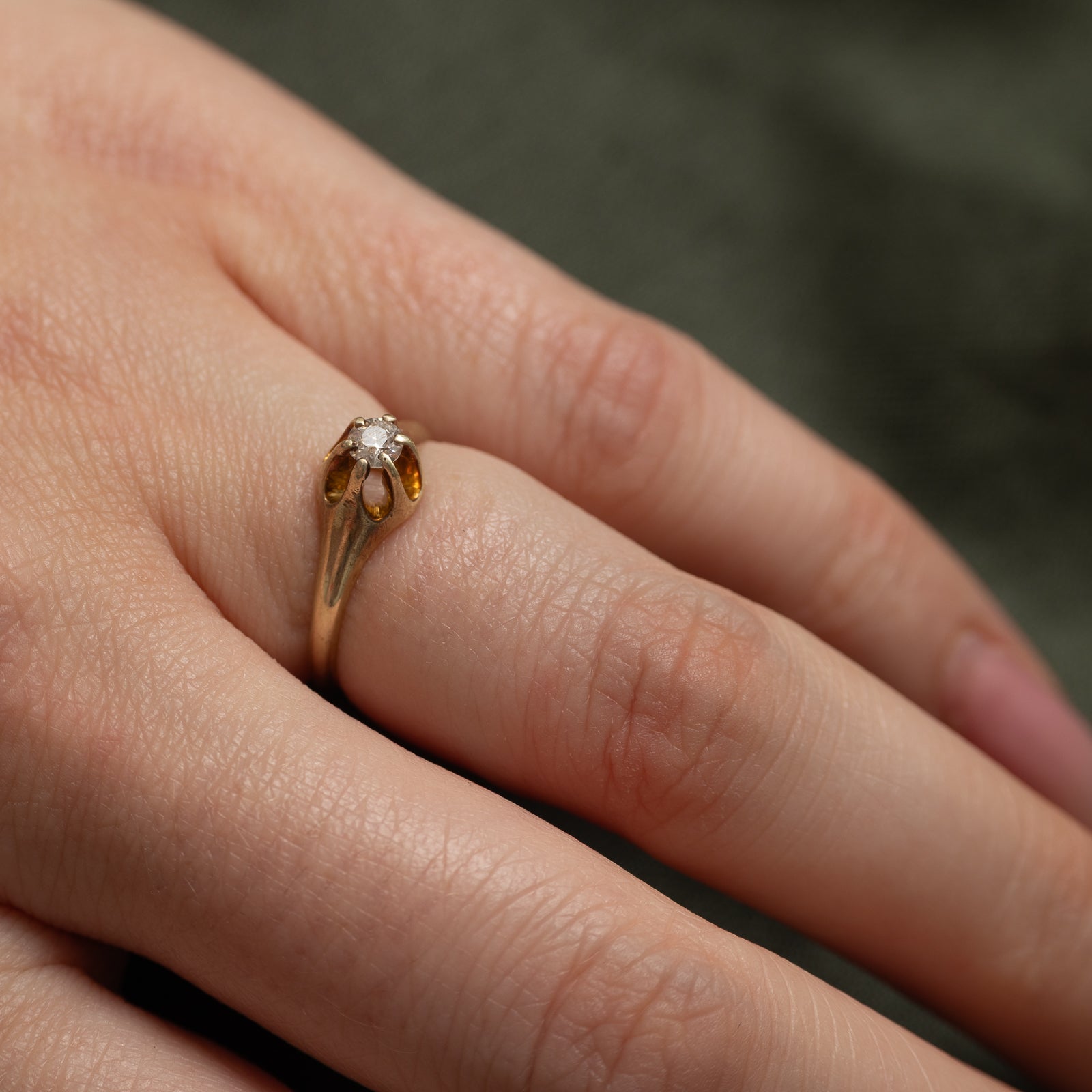 Belcher Set Diamond Ring | 0.13ct | SZ 4.25