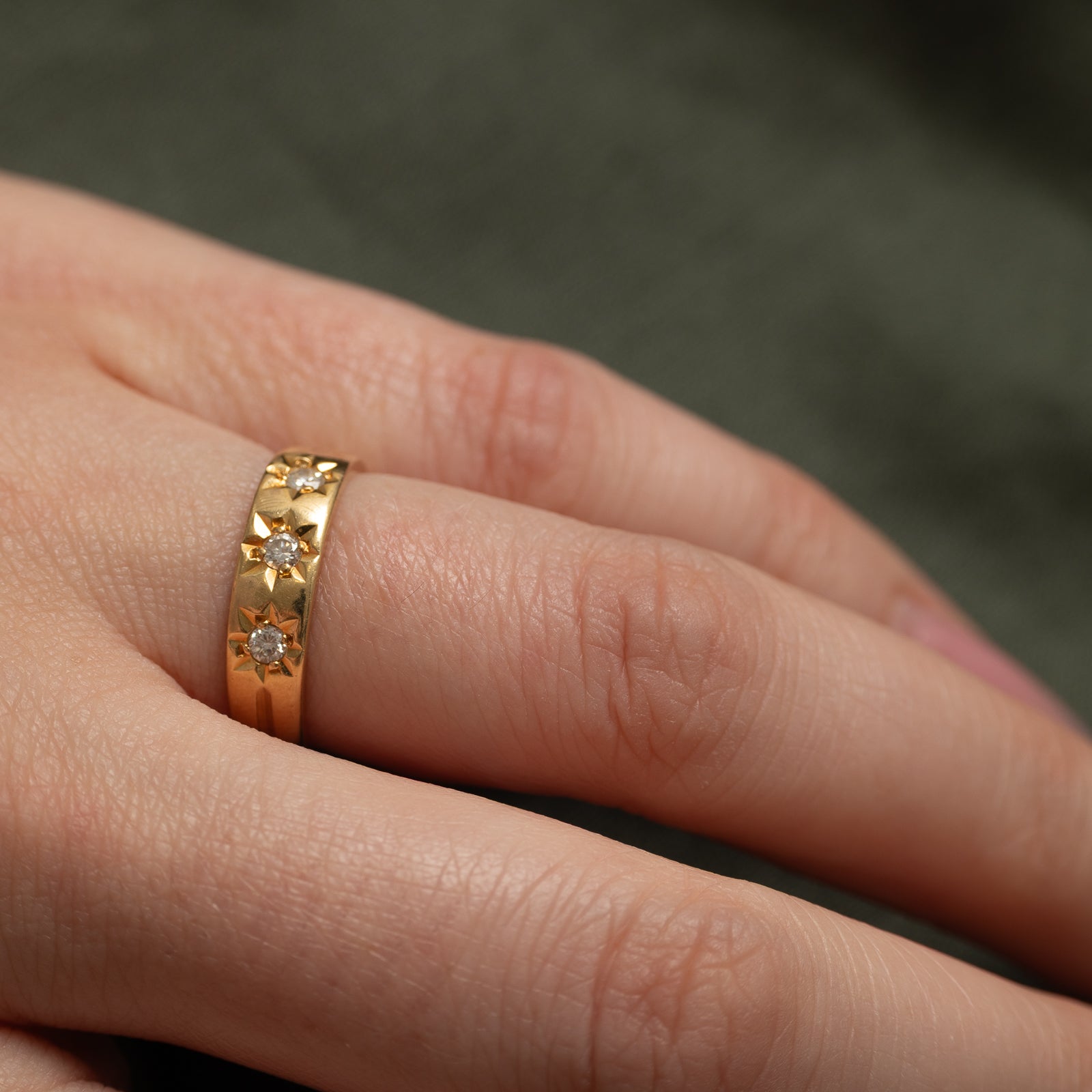 1991 London Three Stone Diamond Band | 0.12ctw | SZ 5.75