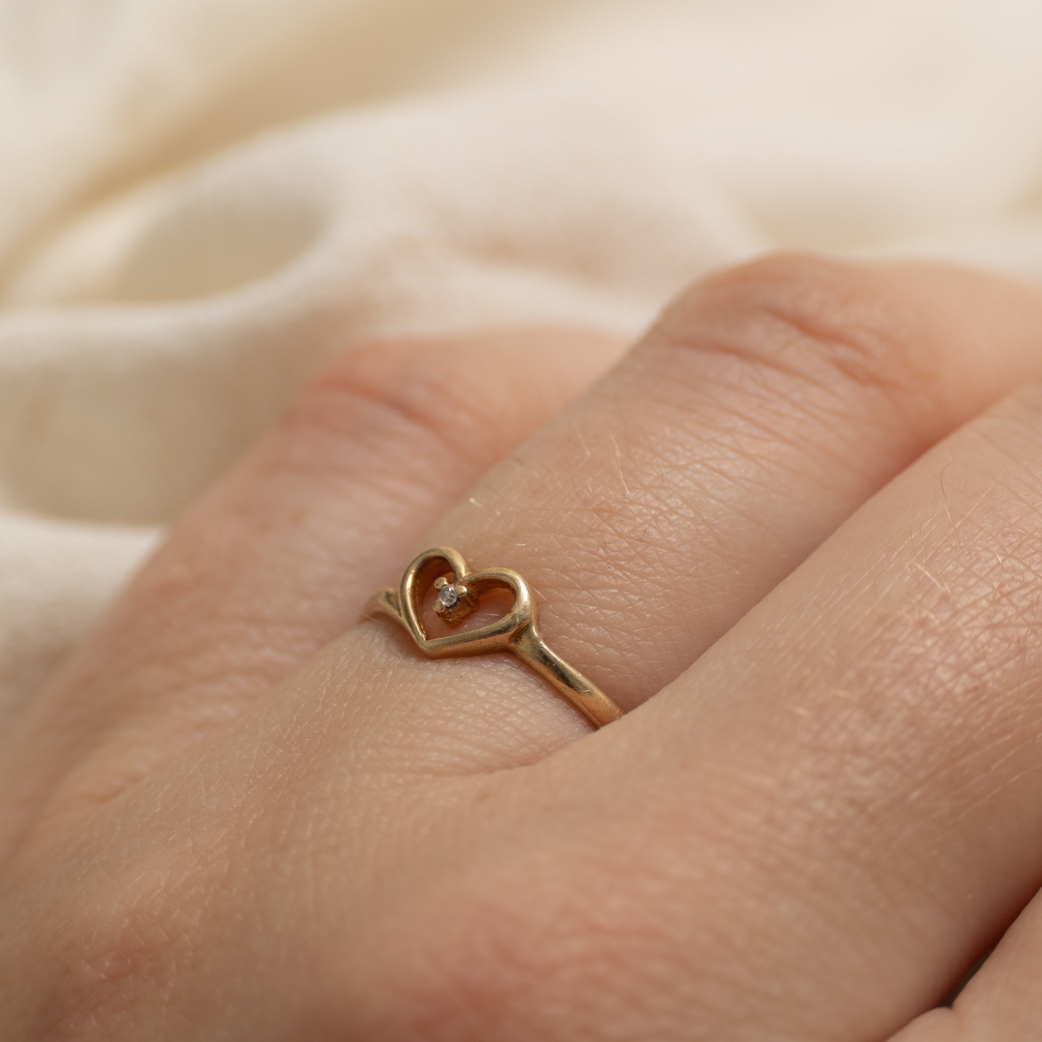 10k Diamond Heart Ring | SZ 4.75