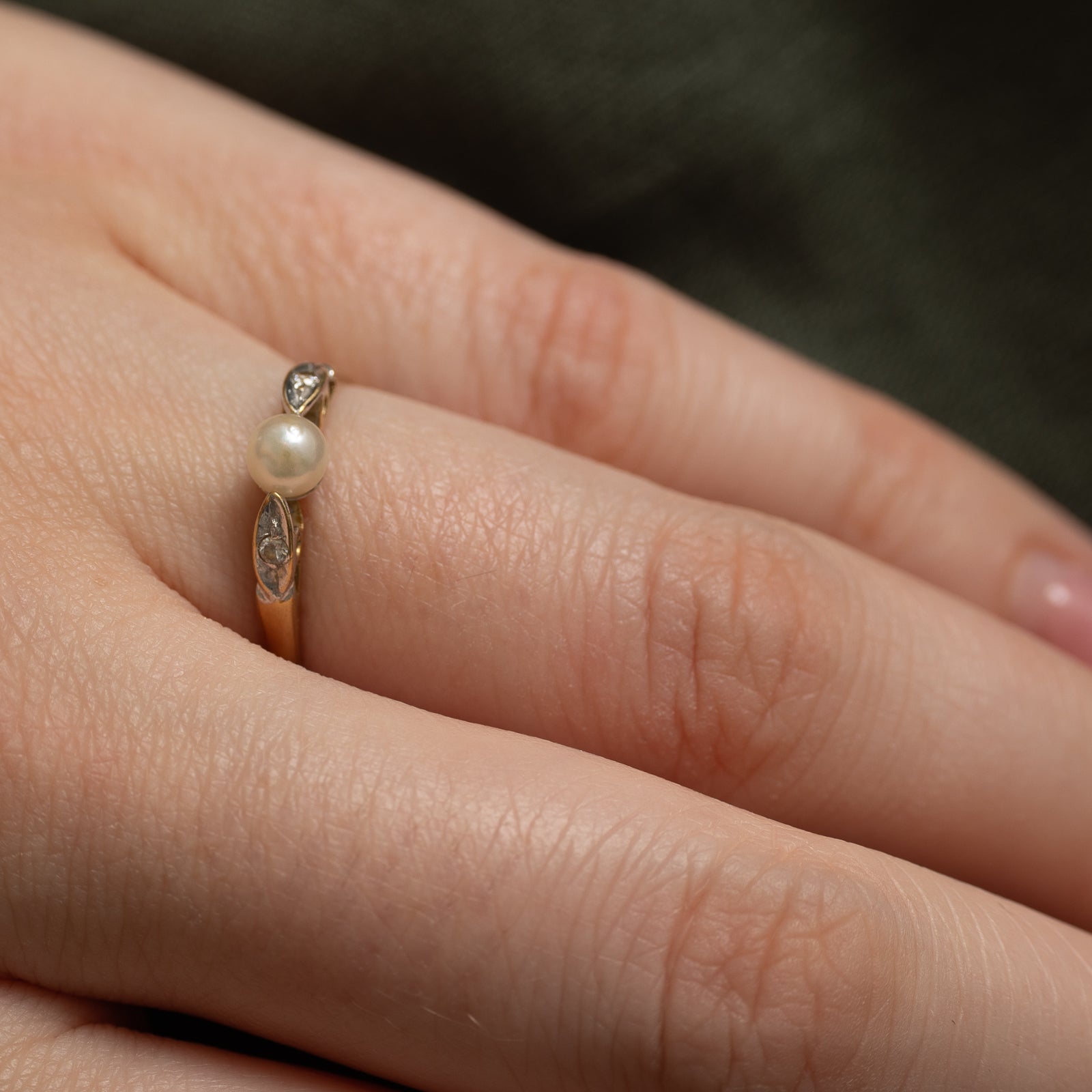 Pearl and Diamond Ring | SZ 6.25
