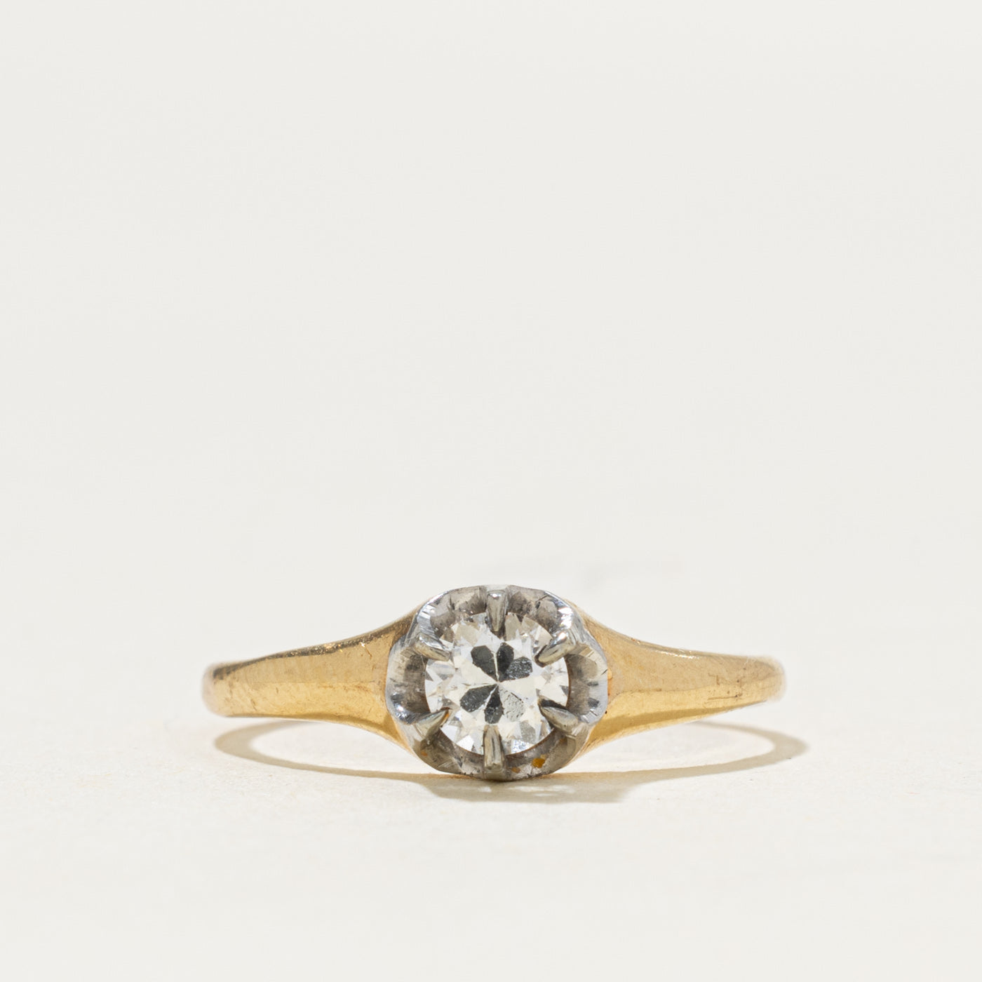 Solitaire Belcher Set Diamond Engagement Ring | 0.24ct SI1 J | SZ 4.25