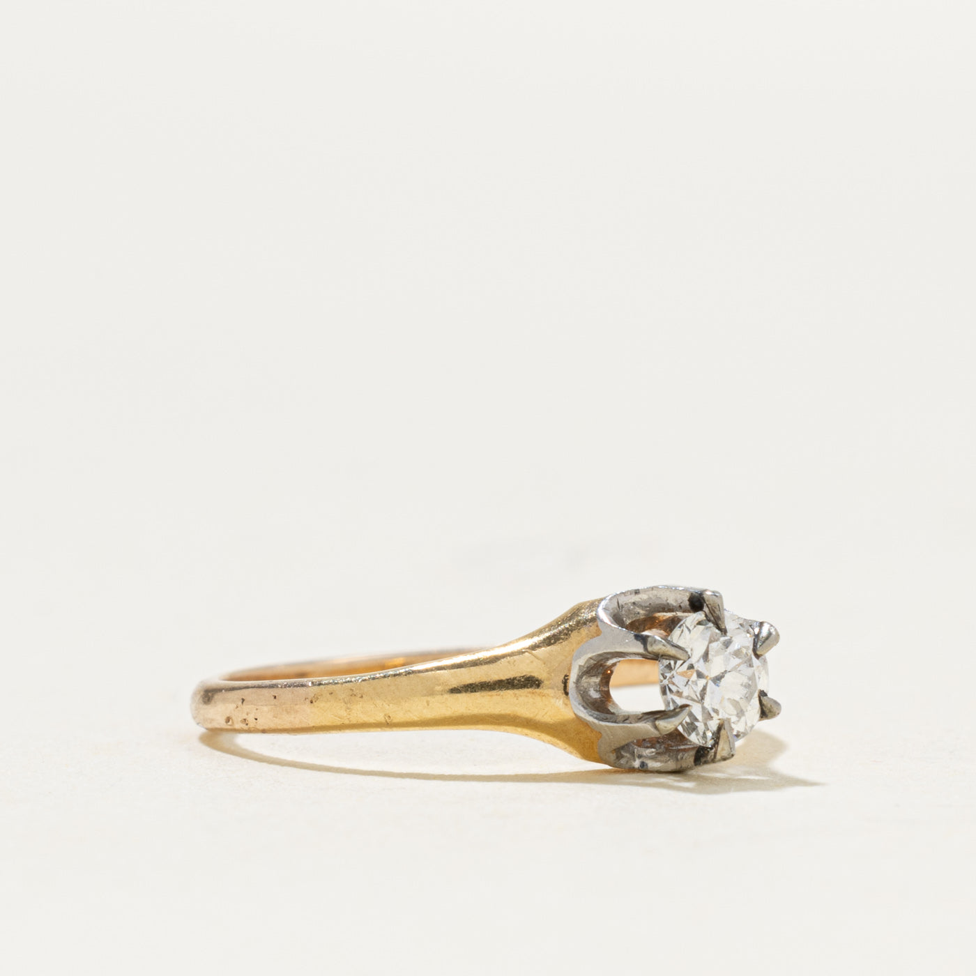 Solitaire Belcher Set Diamond Engagement Ring | 0.24ct SI1 J | SZ 4.25