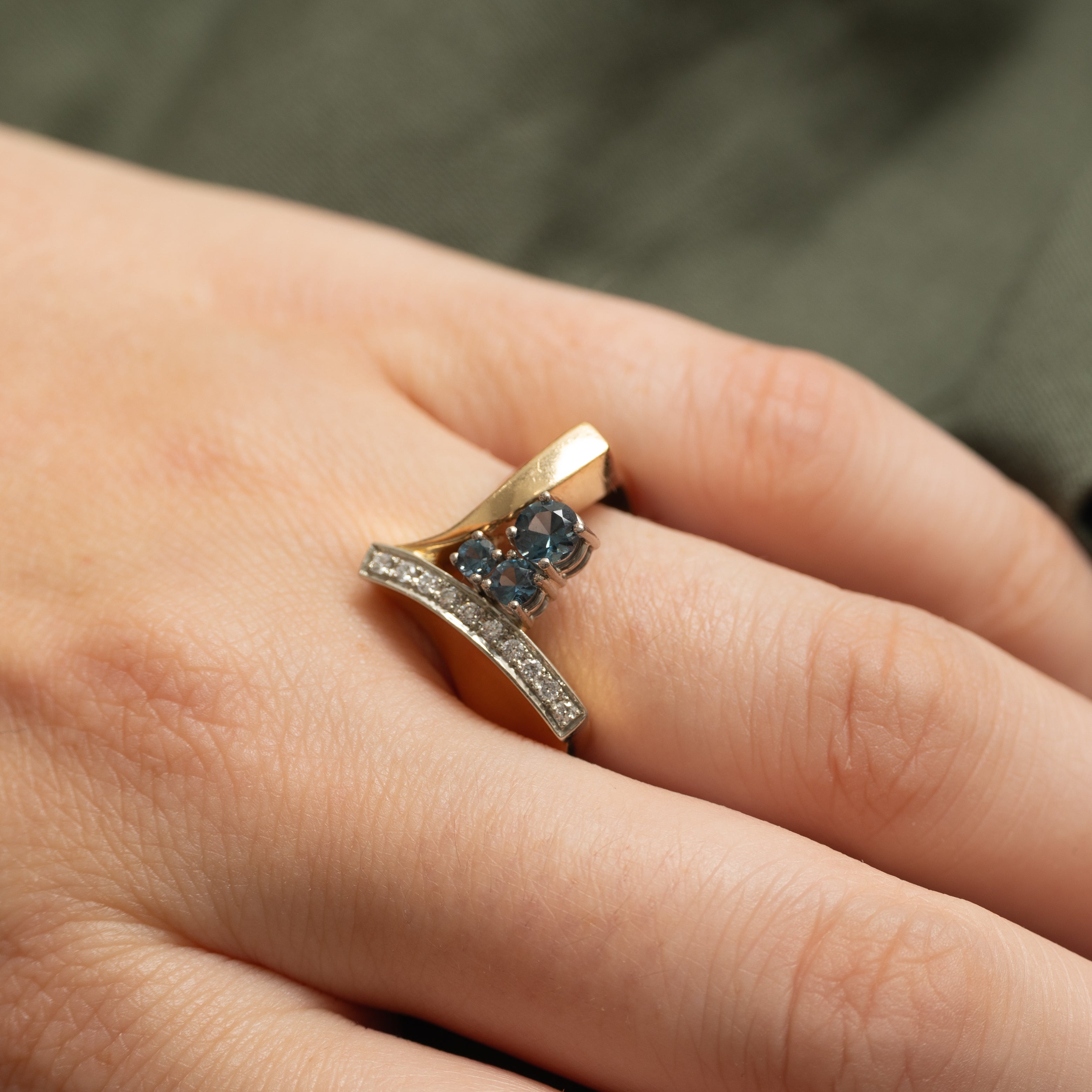 Spinel & Diamond Chevron Ring | 0.40ctw, 0.10ctw | SZ 9.5