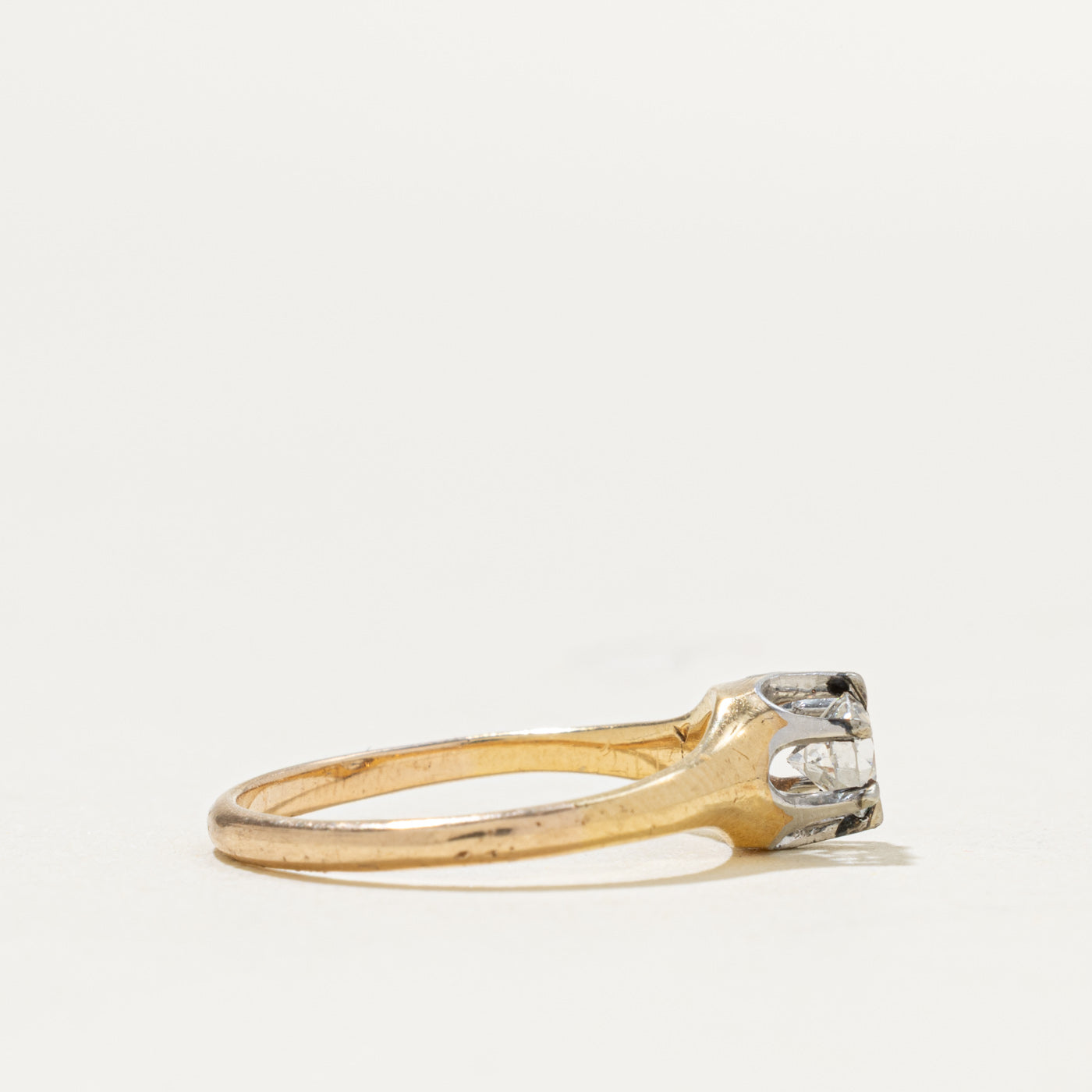 Solitaire Belcher Set Diamond Engagement Ring | 0.24ct SI1 J | SZ 4.25
