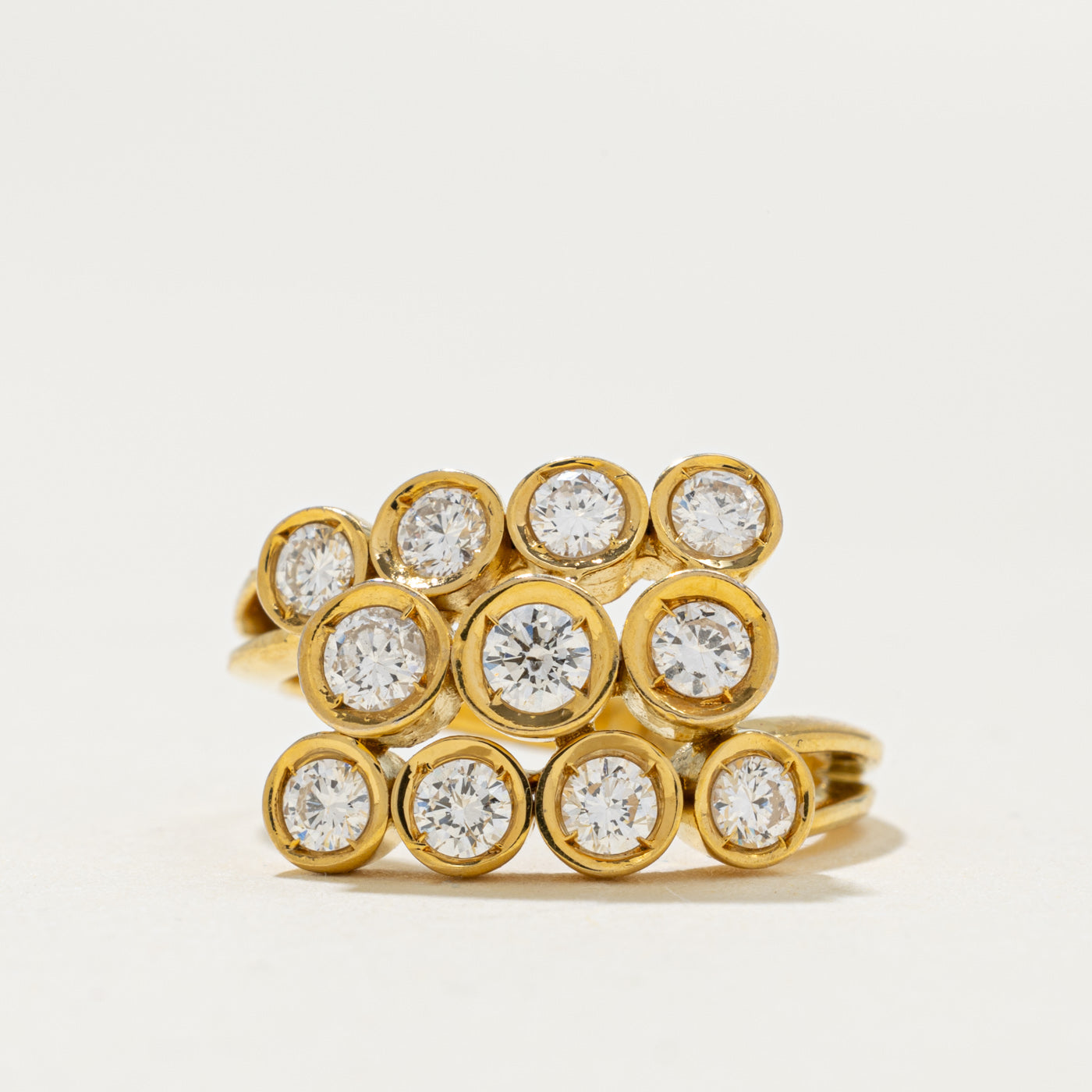 14k Yellow Gold Diamond Cluster Ring | 0.76ctw | SZ 3.5