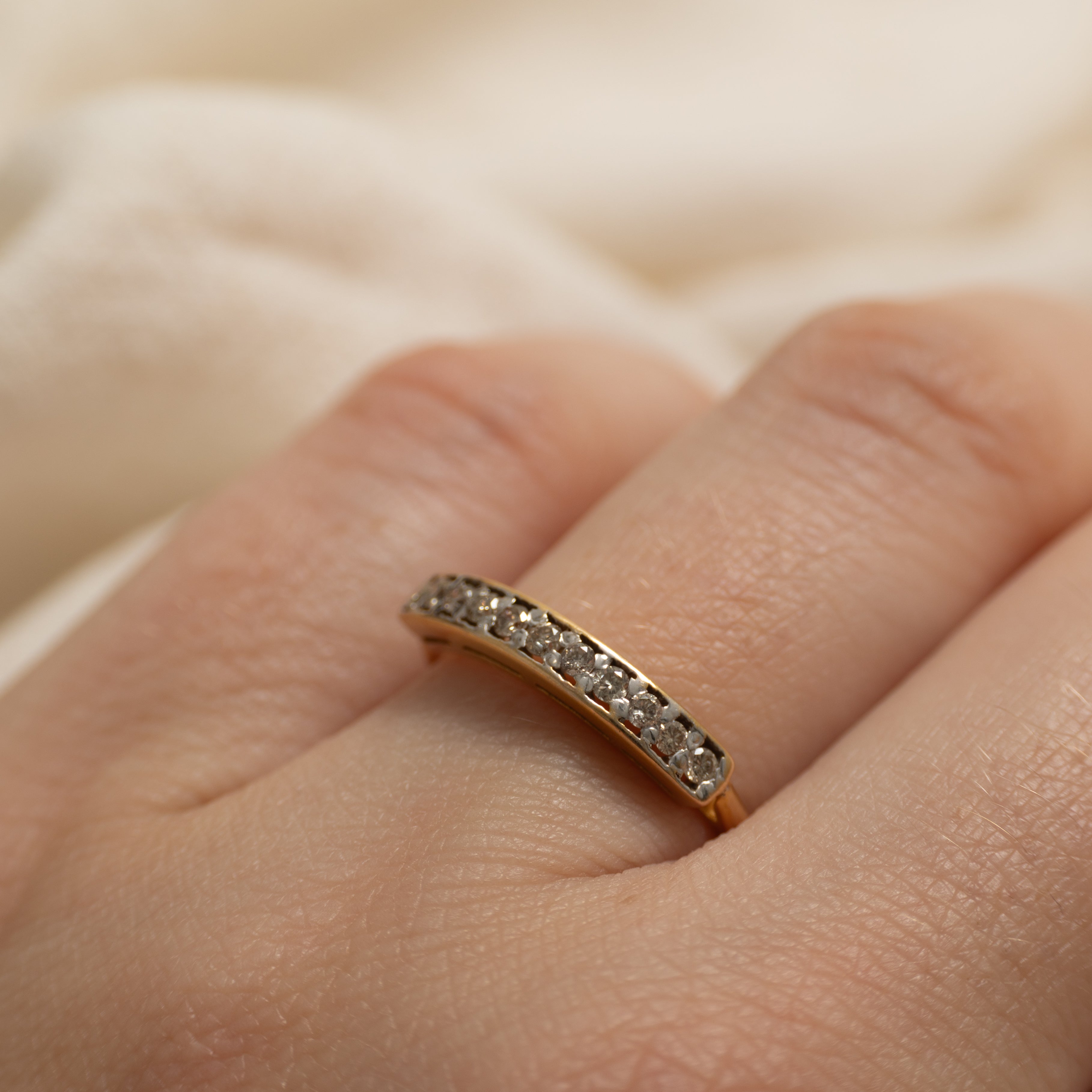 Pave Set Diamond Row Ring | SZ 7