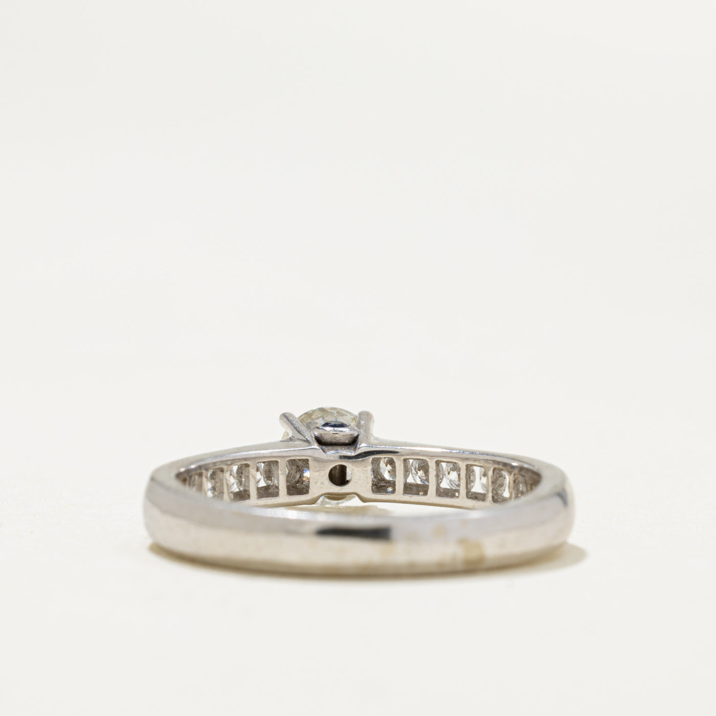 'Birks' Diamond Channel Set Accented Engagement Ring | 0.41ct VS2 G VG, 0.30ctw | SZ 5.25