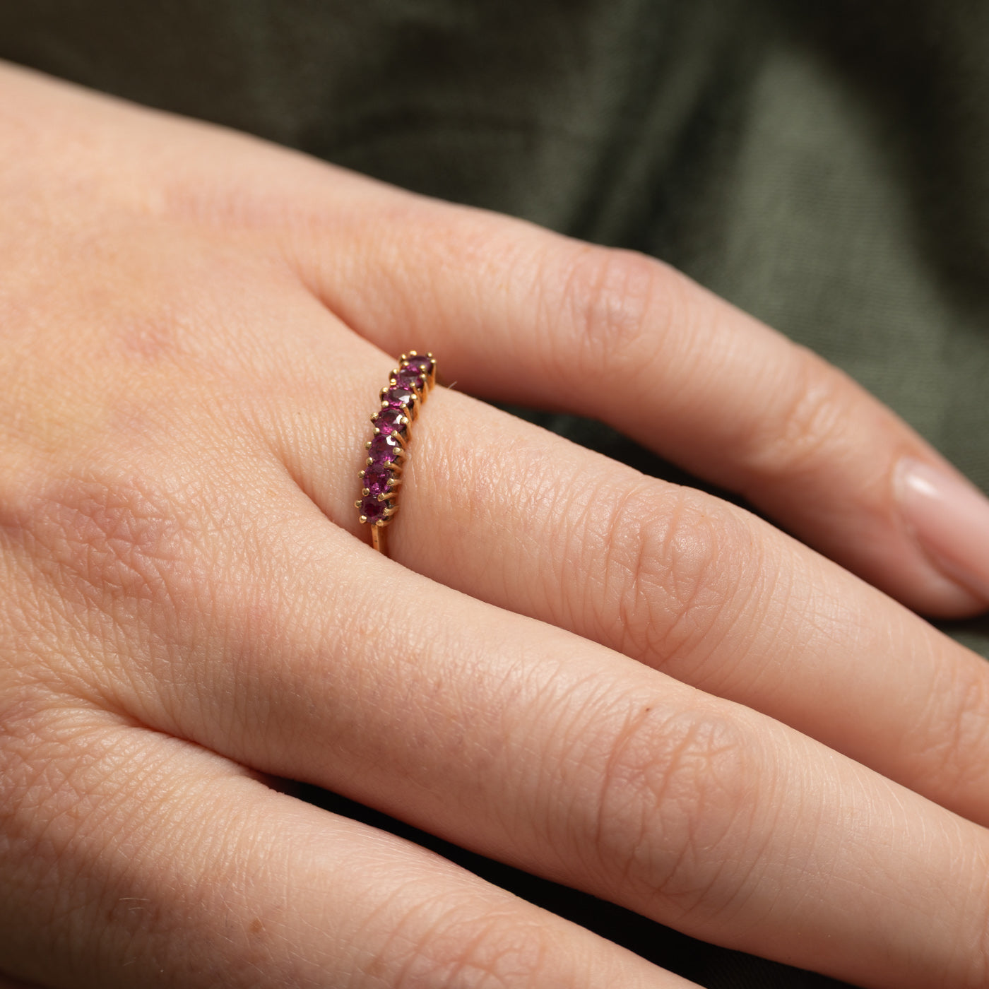 Seven Stone Ruby Band | 0.48ctw | SZ 6.5