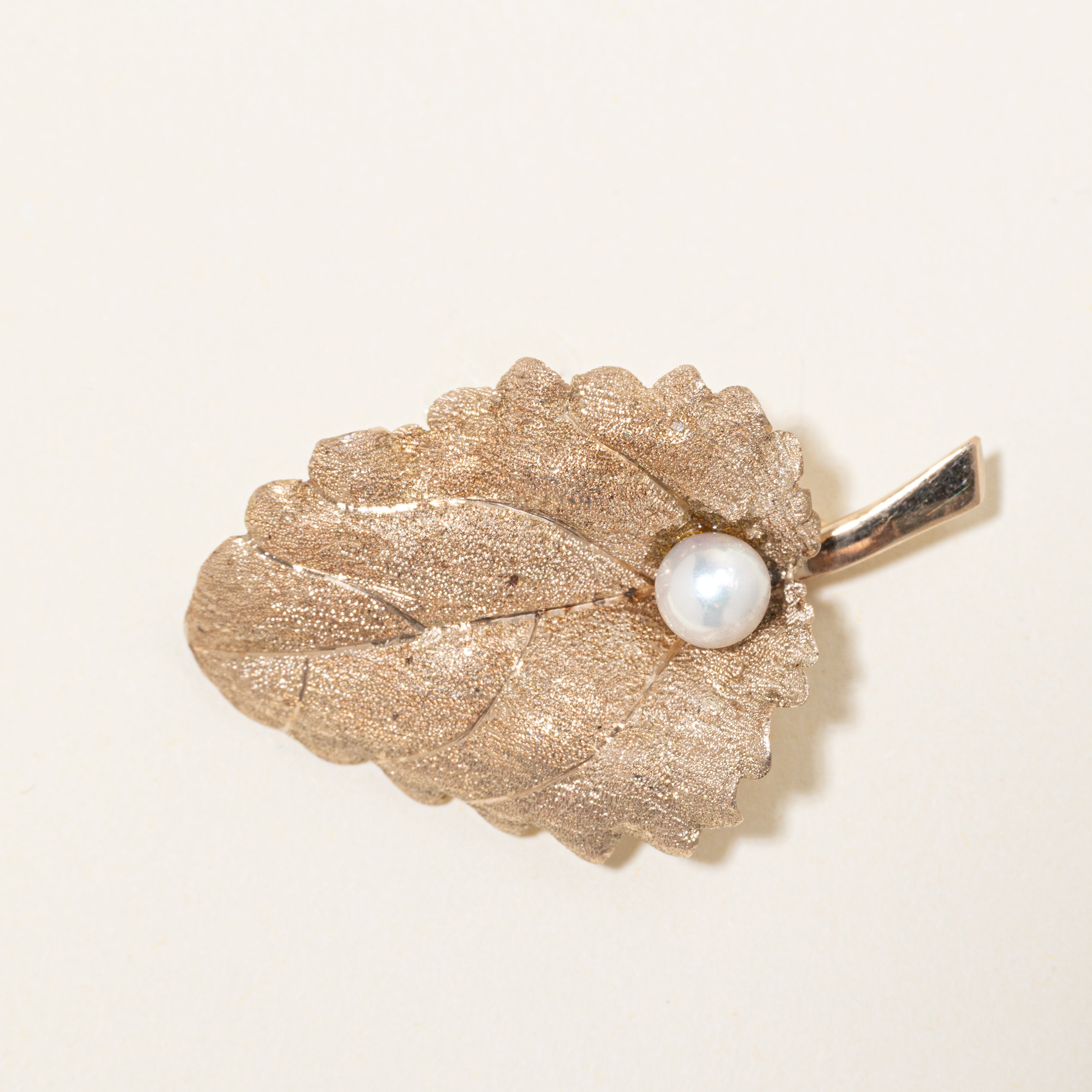 Pearl Leaf Brooch