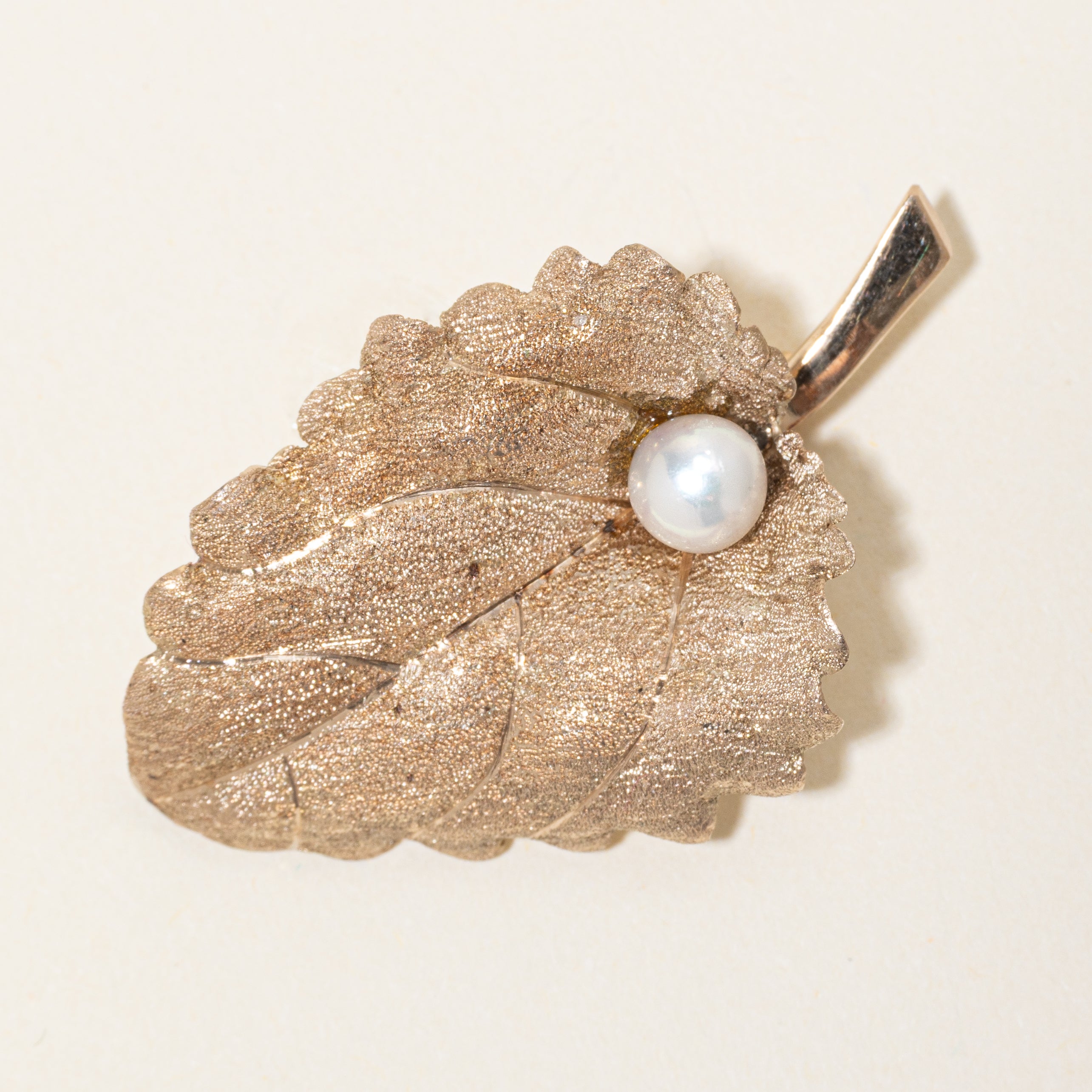 Pearl Leaf Brooch