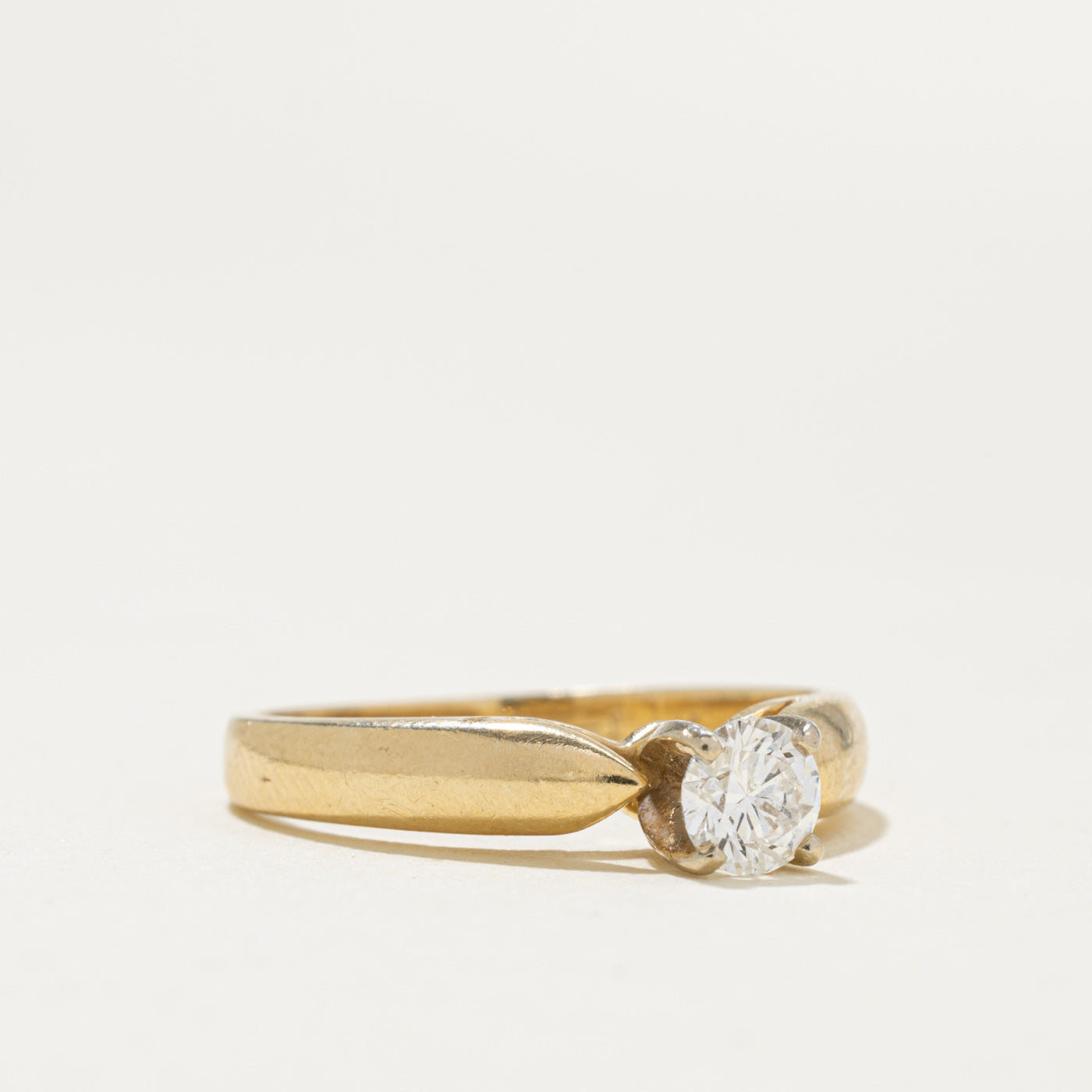 14k Solitaire Diamond Reverse Tapered Ring | 0.40ct I1 K | SZ 7.75