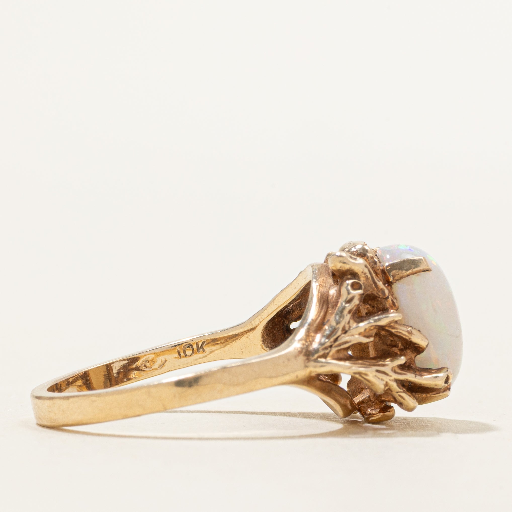 Cabochon Opal Textured Ring | 2.18ct | SZ 8