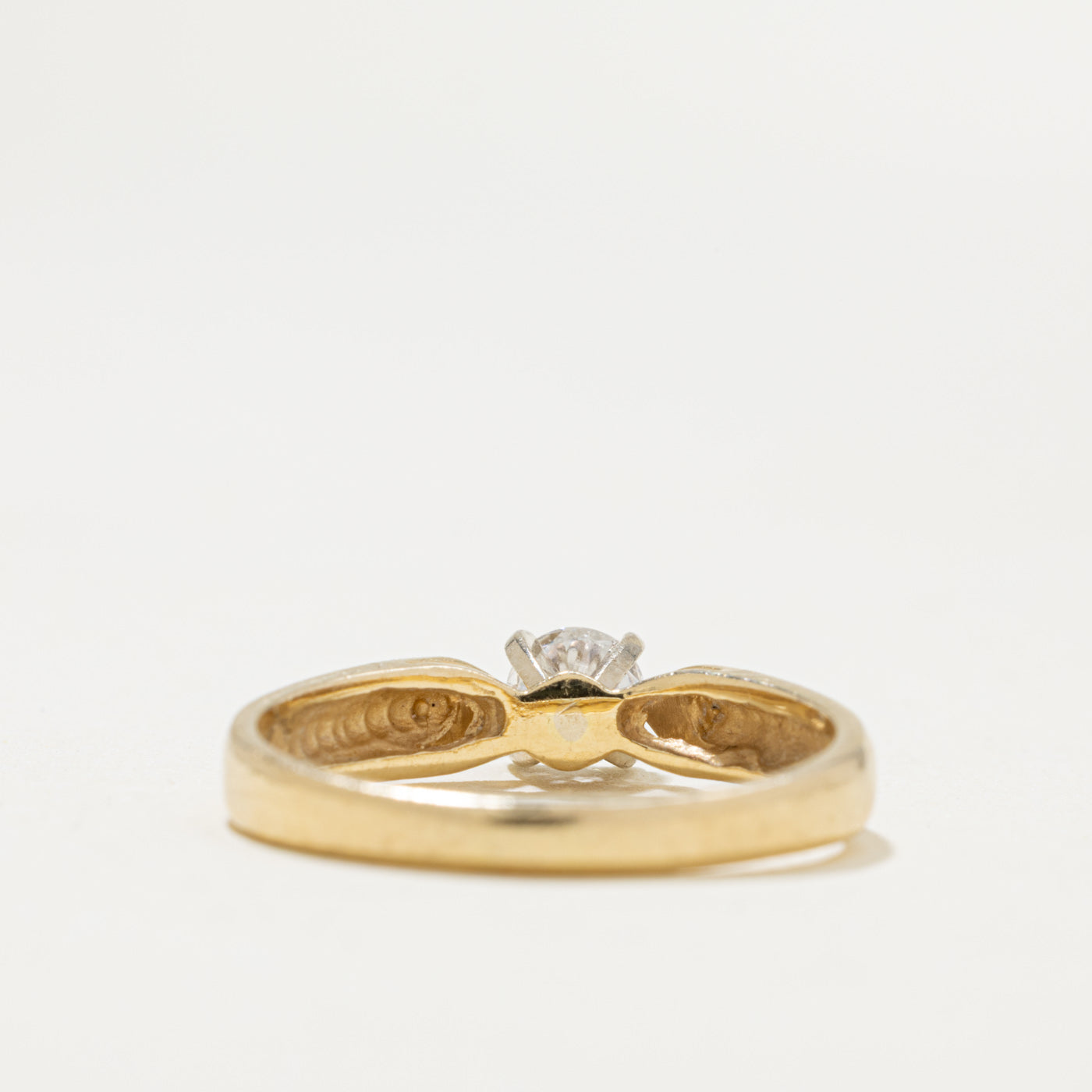 14k Solitaire Diamond Reverse Tapered Ring | 0.40ct I1 K | SZ 7.75
