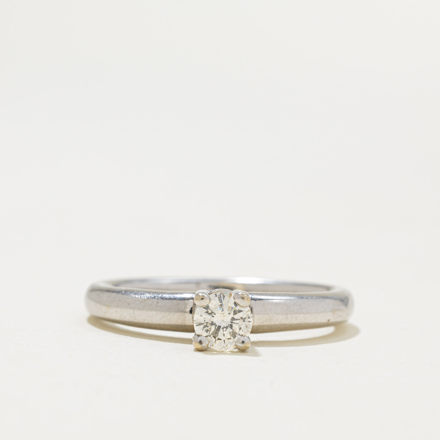 14k Solitaire Round Brilliant Cut Diamond Ring | 0.33ct SI2 L | SZ 8