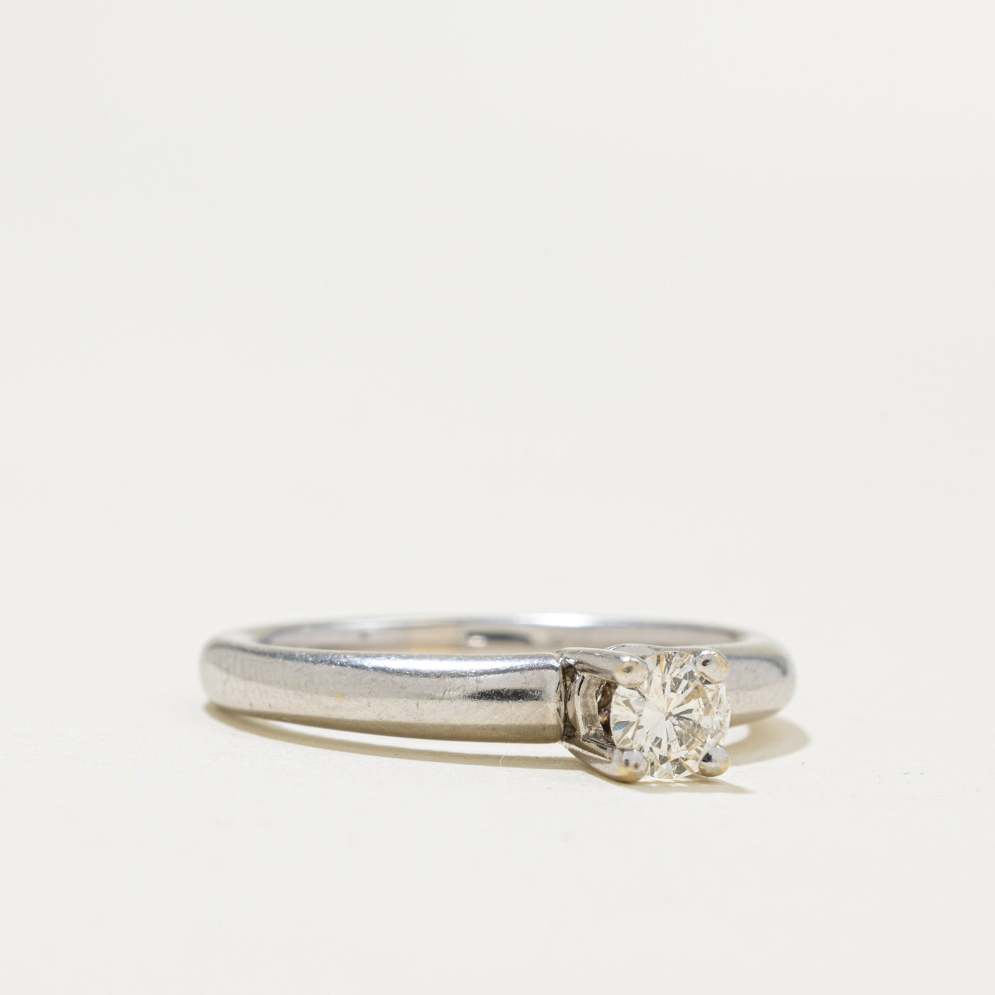 14k Solitaire Round Brilliant Cut Diamond Ring | 0.33ct SI2 L | SZ 8