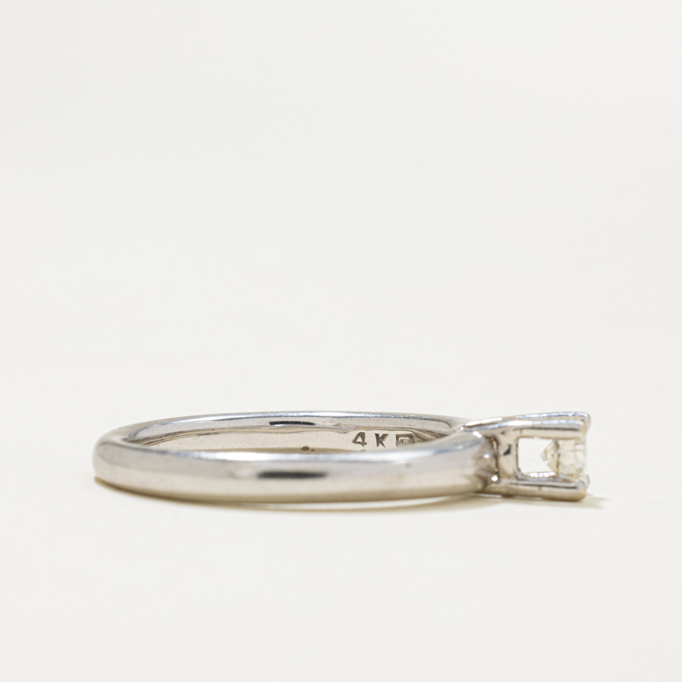 14k Solitaire Round Brilliant Cut Diamond Ring | 0.33ct SI2 L | SZ 8
