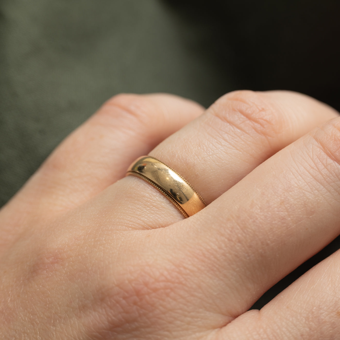 10k Yellow Gold Milgrain Band | 4.80mm | SZ 6.25