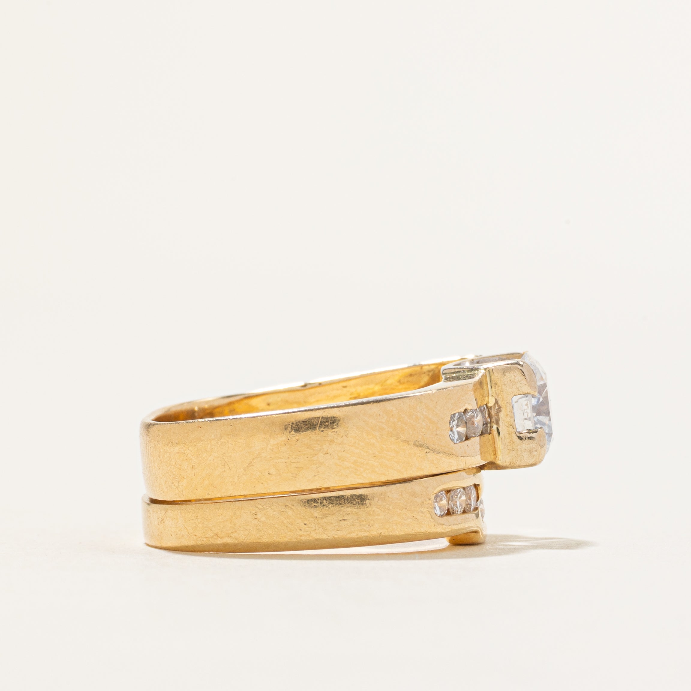 Unique Round Brilliant Diamond Wedding Set | 1.26 ctw, SZ 5.75 |