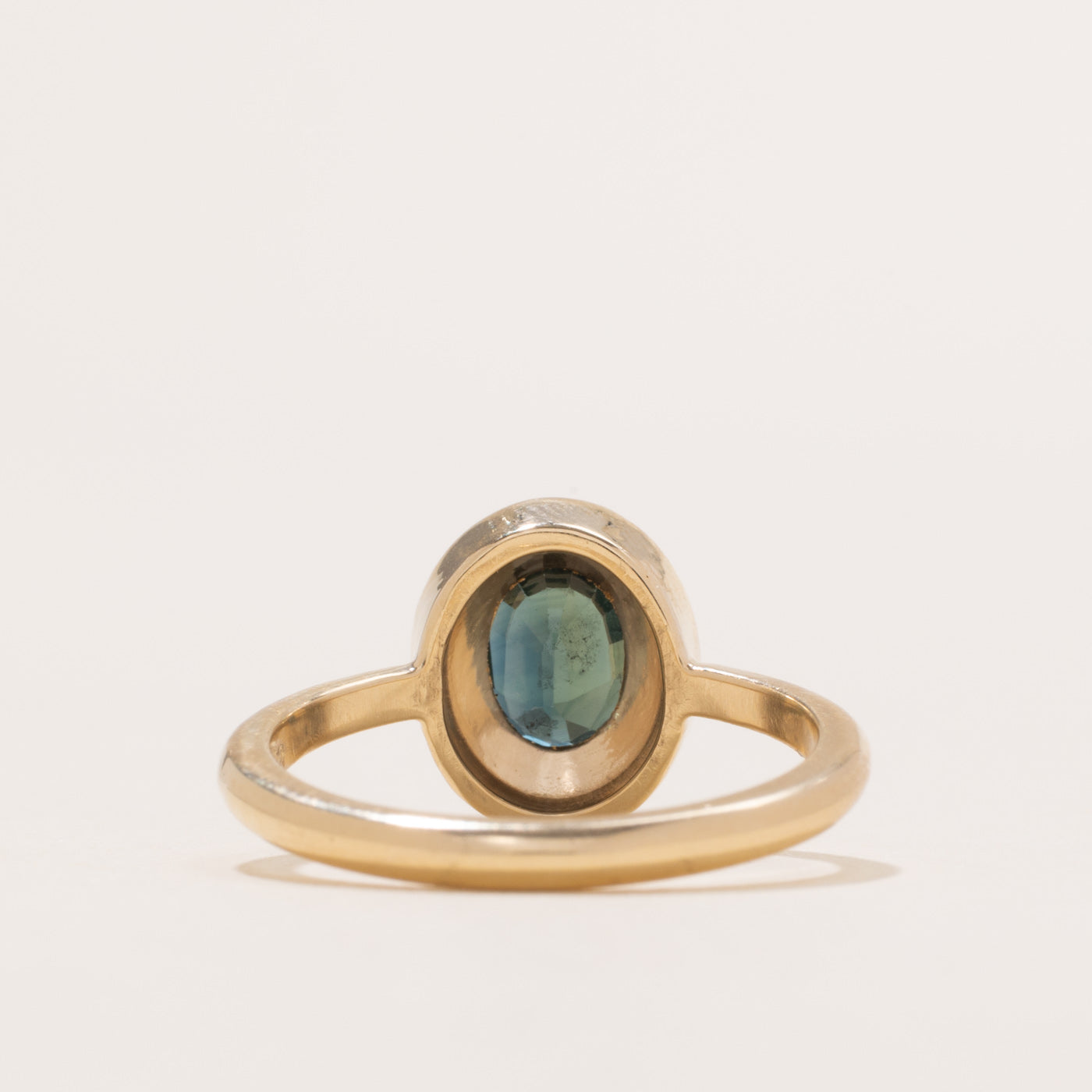 '100 Ways' 10k Yellow Gold Oval Sapphire Bezel Set Ring | 1.28ct | SZ 6.5