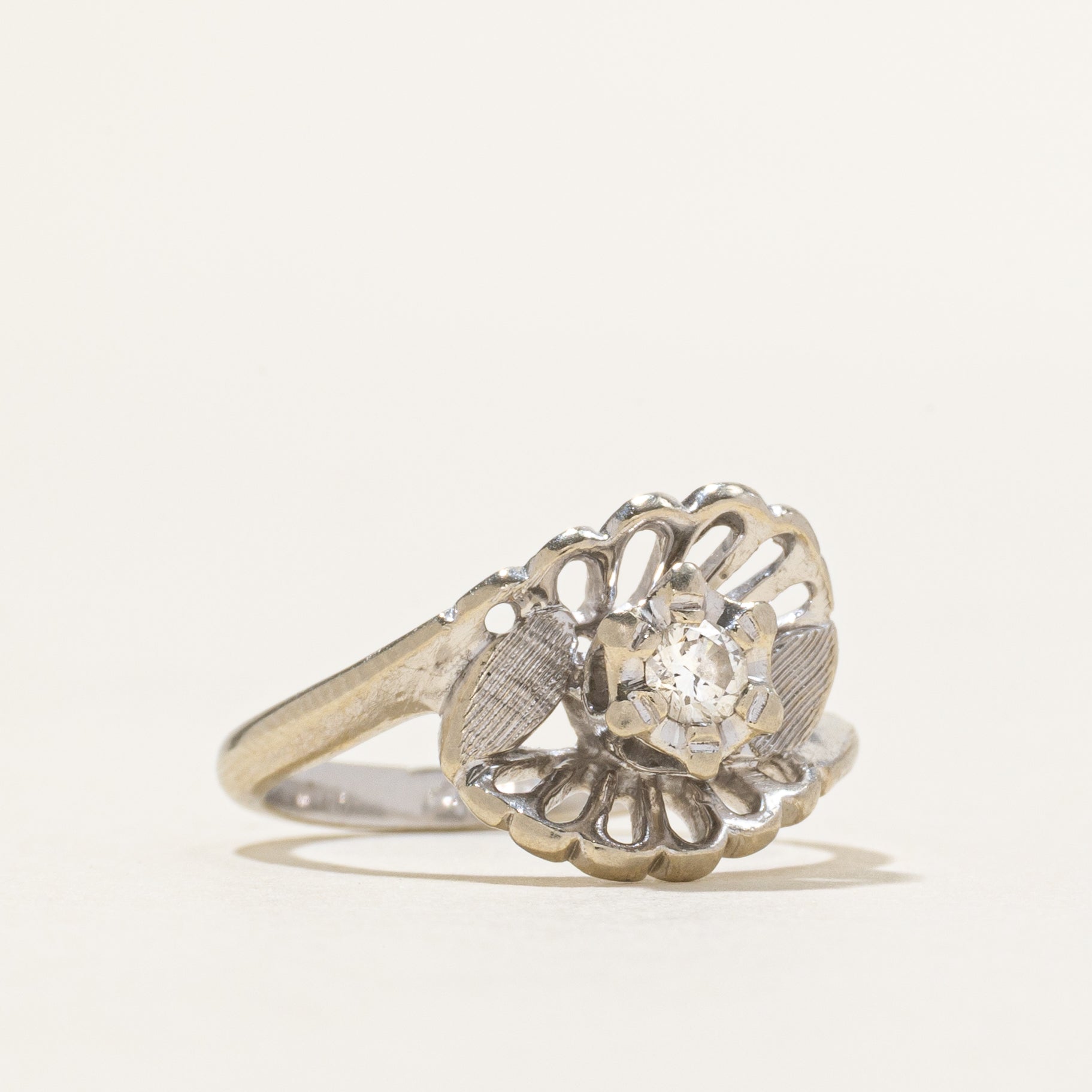 Floral Inspired Six Prong Cocktail Ring | 0.10ct | SZ 4.25 |