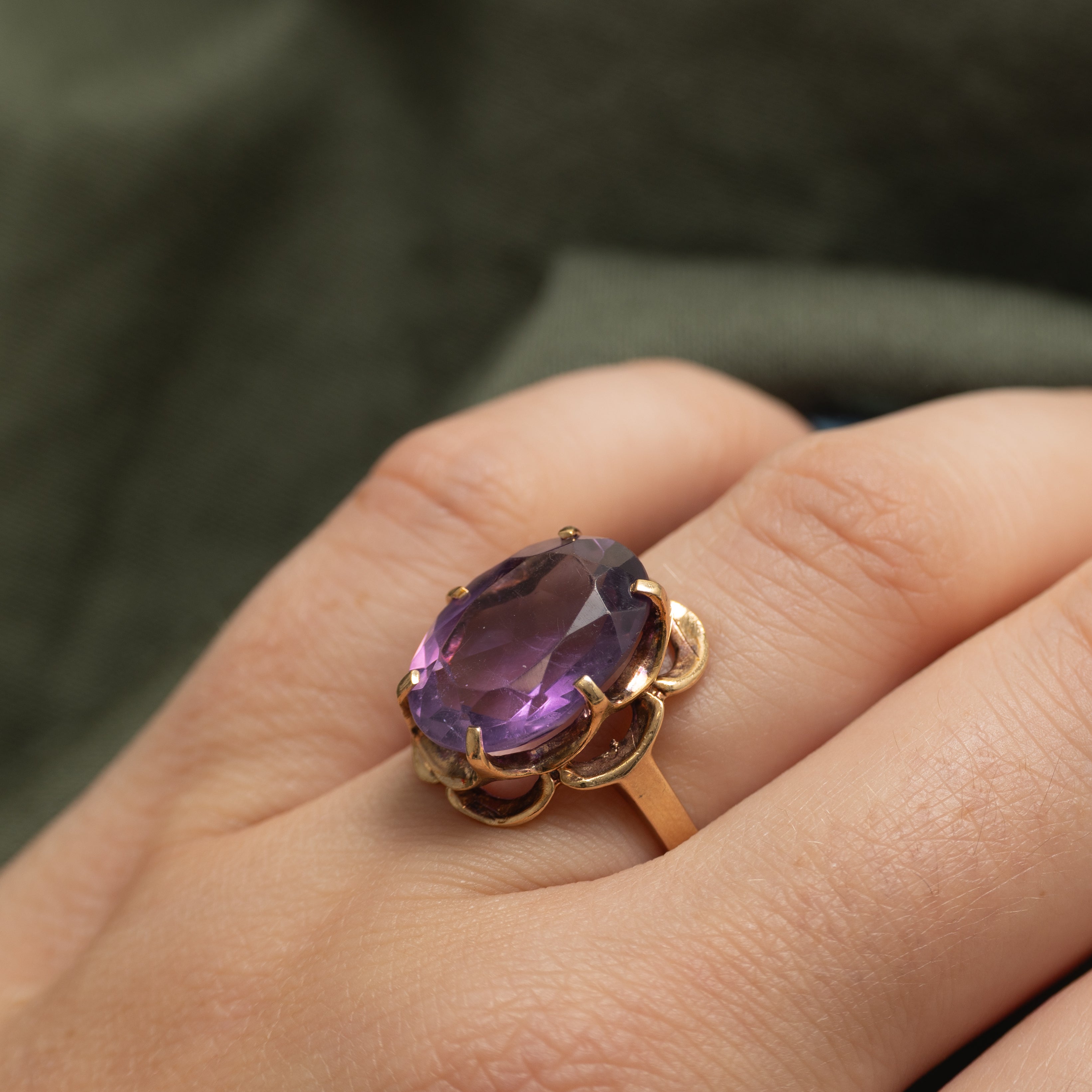 Oval Cut Amethyst Cocktail Ring | 8.00ct | SZ 5.75