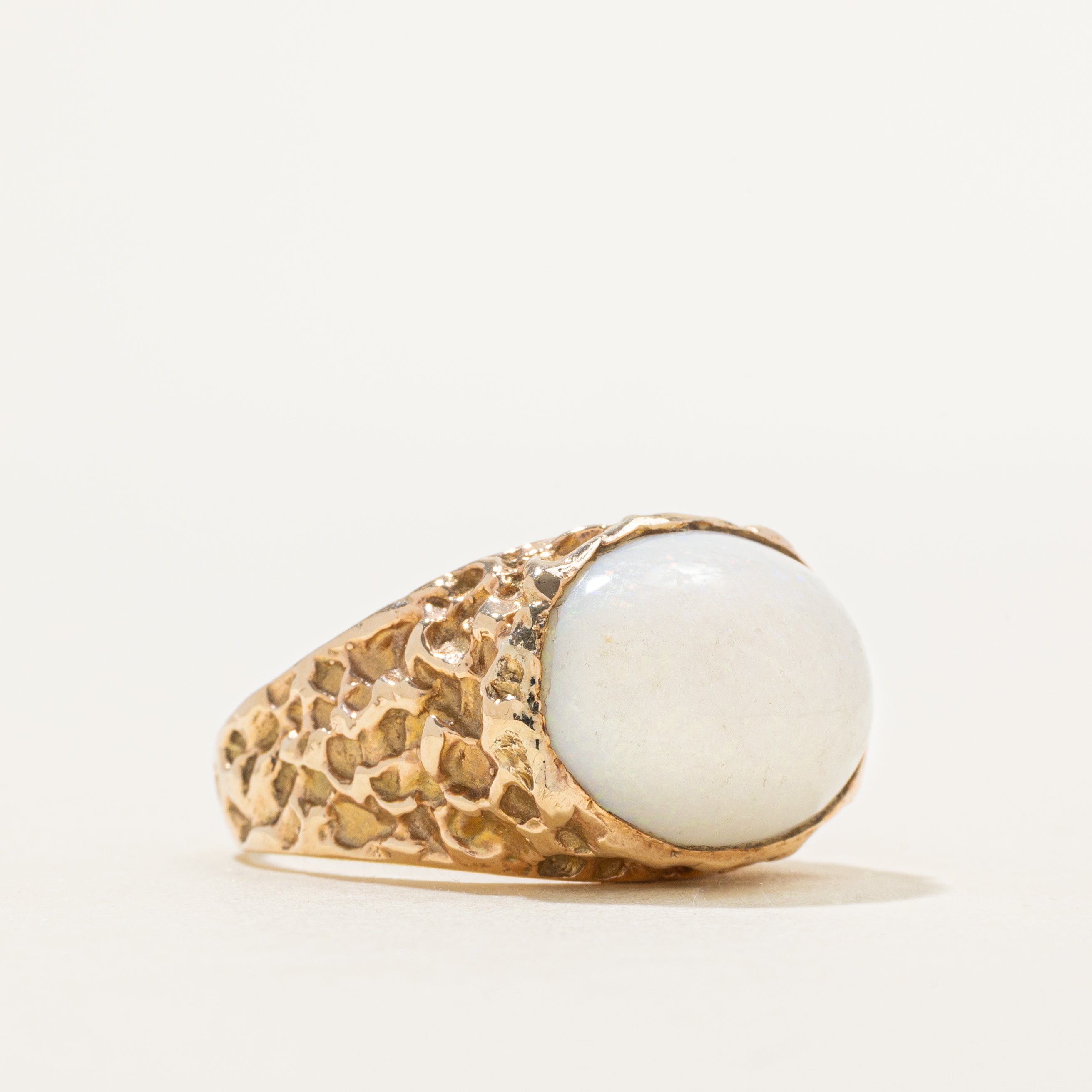 Cabochon Opal Textured Cocktail Ring | 6.90ct | SZ 7.5