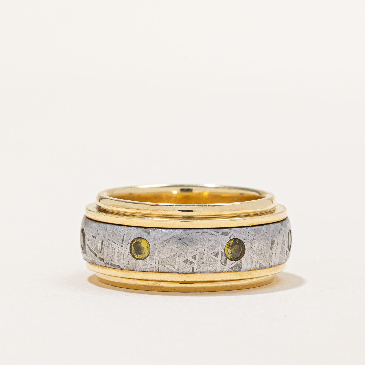 Peridot Meteorite Band Ring | 0.35ctw | SZ 10 |