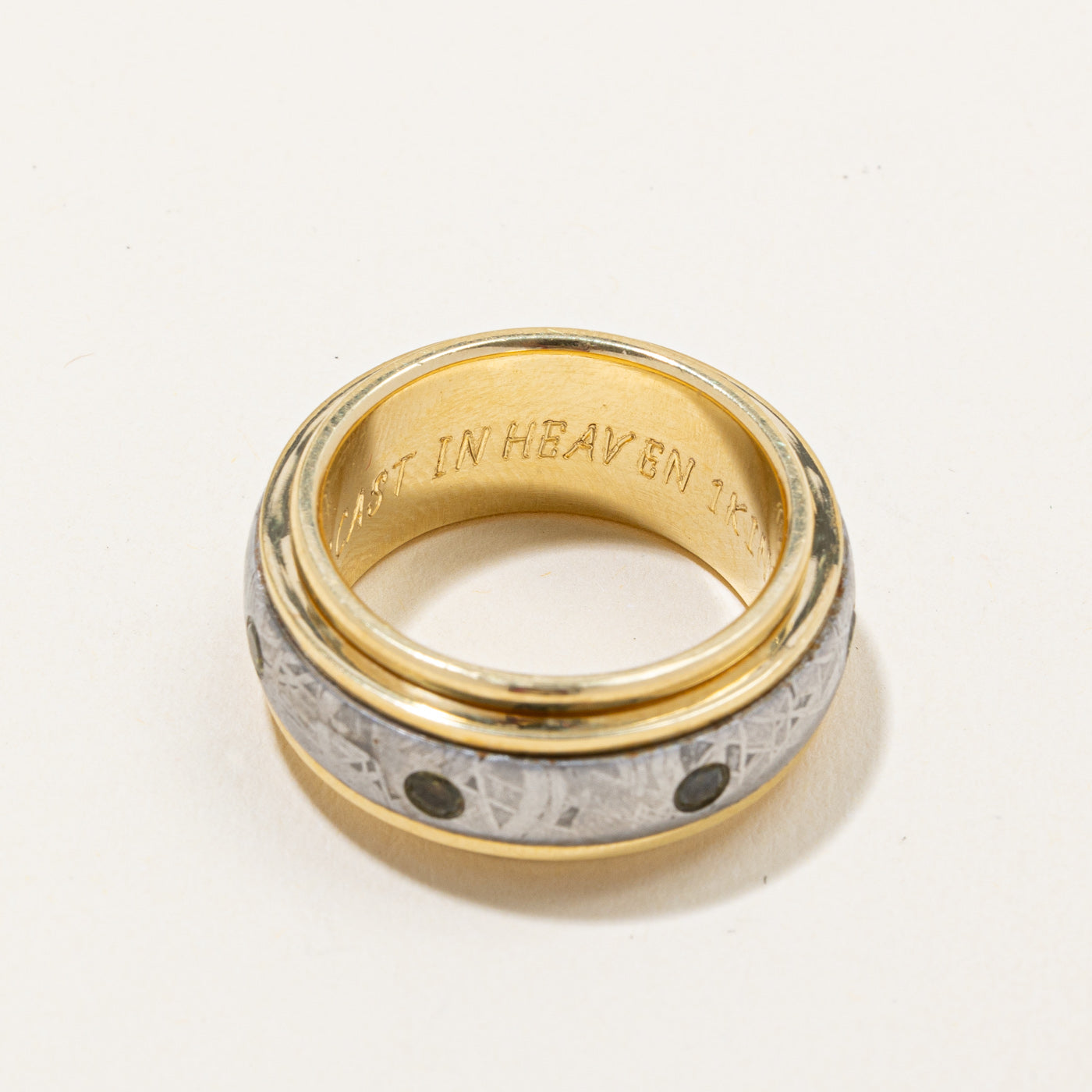 Peridot Meteorite Band Ring | 0.35ctw | SZ 10 |