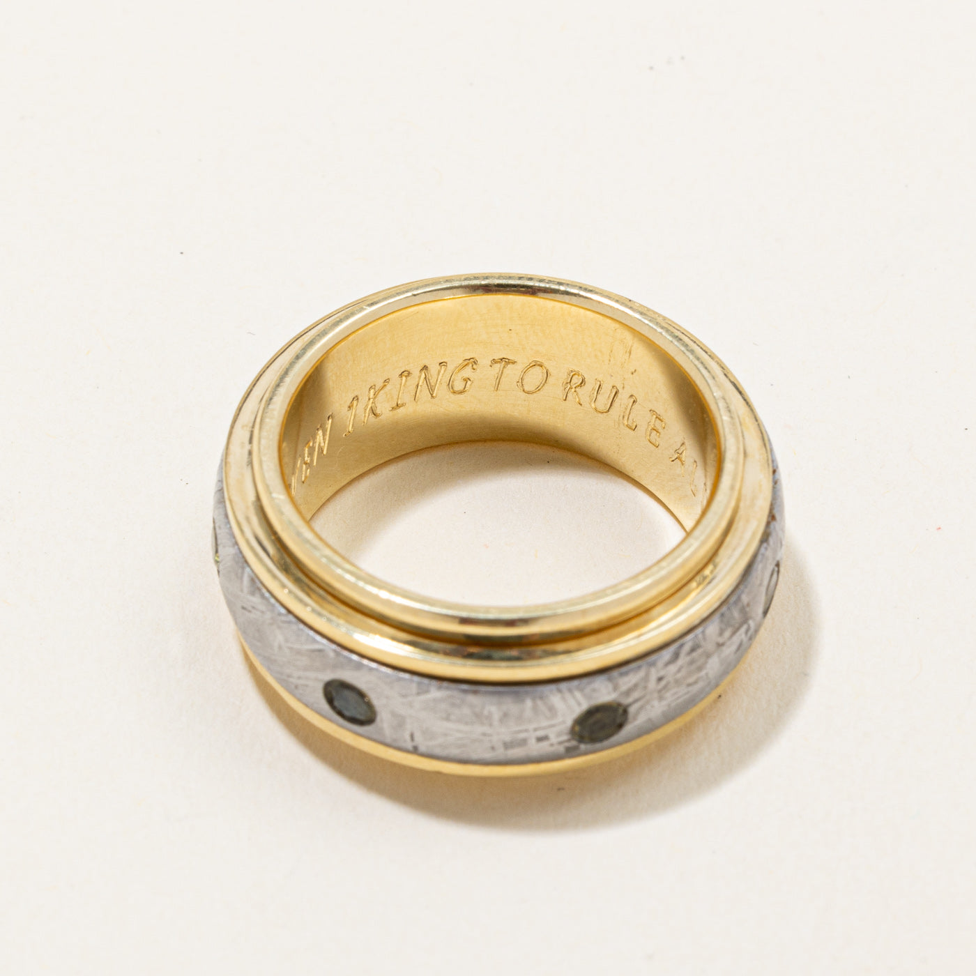 Peridot Meteorite Band Ring | 0.35ctw | SZ 10 |