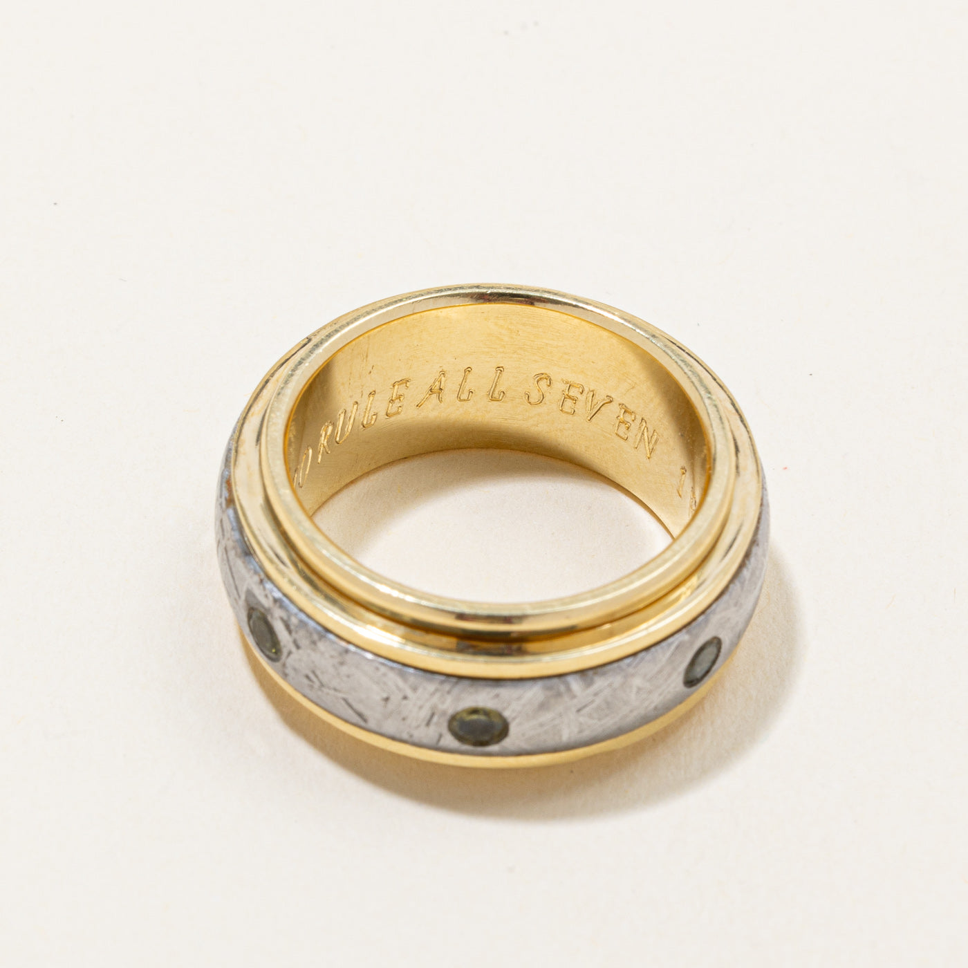 Peridot Meteorite Band Ring | 0.35ctw | SZ 10 |