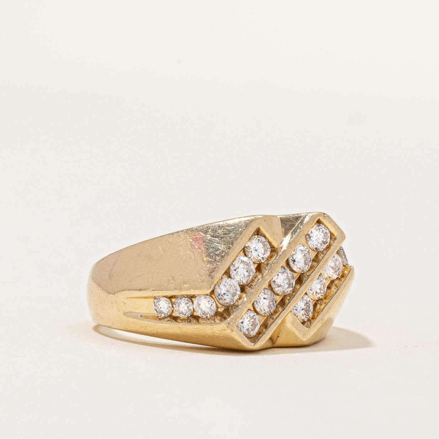 Channel Set Diamond Cocktail Ring | 0.68ctw | SZ 10 |