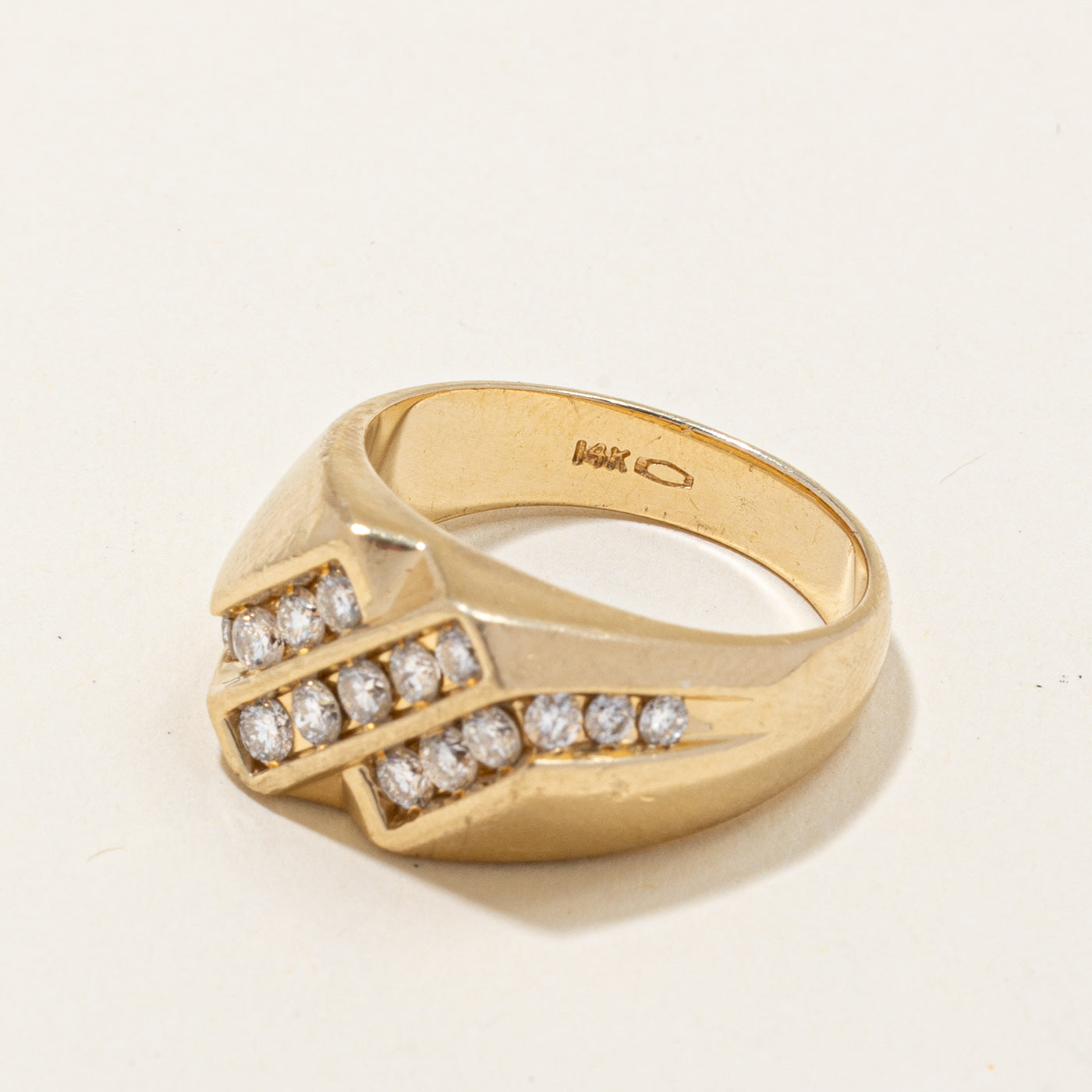 Channel Set Diamond Cocktail Ring | 0.68ctw | SZ 10 |