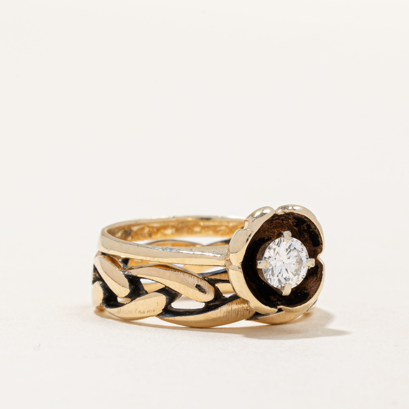 Fused Diamond Wedding Ring Set | 0.32ct | SZ 6.75 |