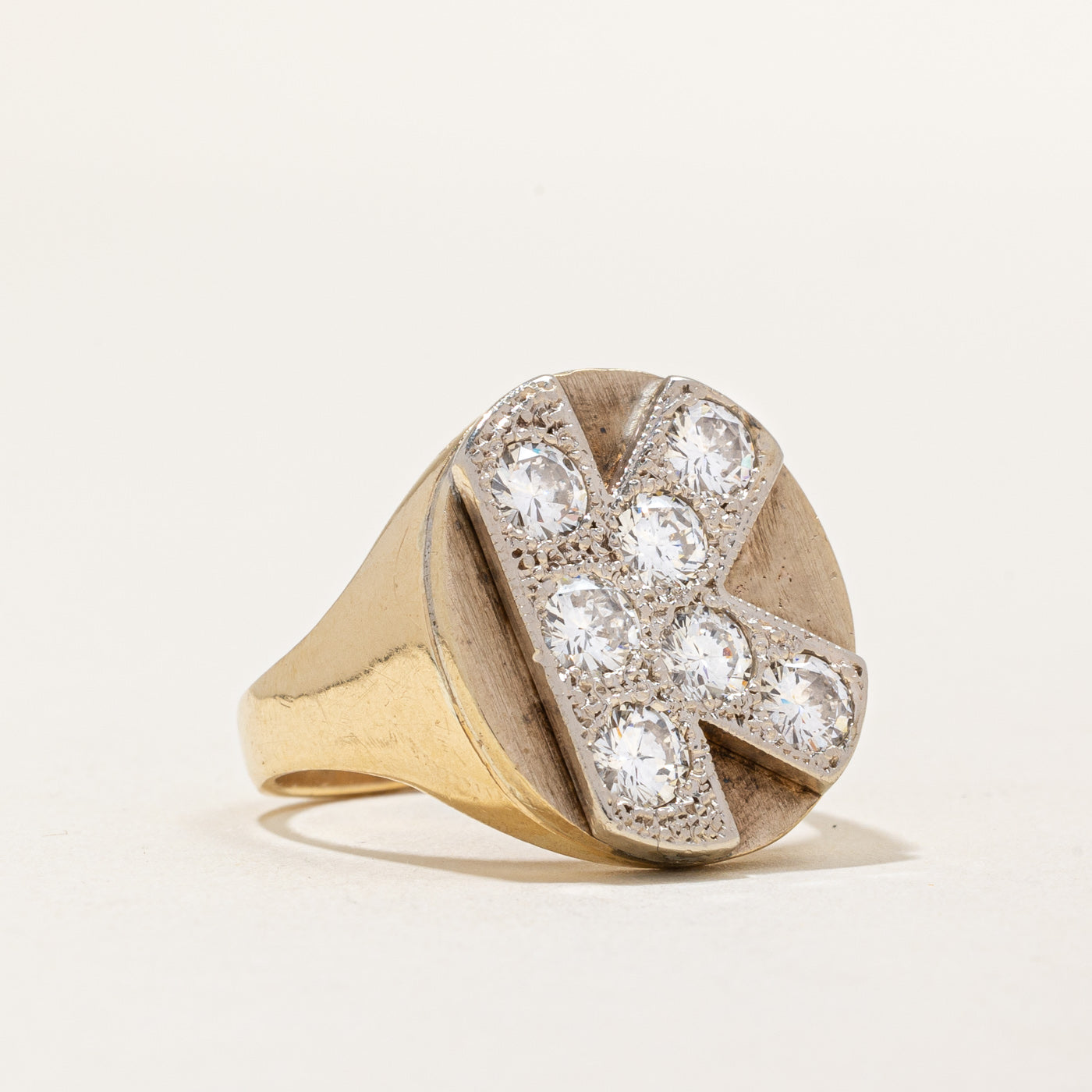 Diamond 'K' Initial Ring | 1.75ctw | SZ 10 |