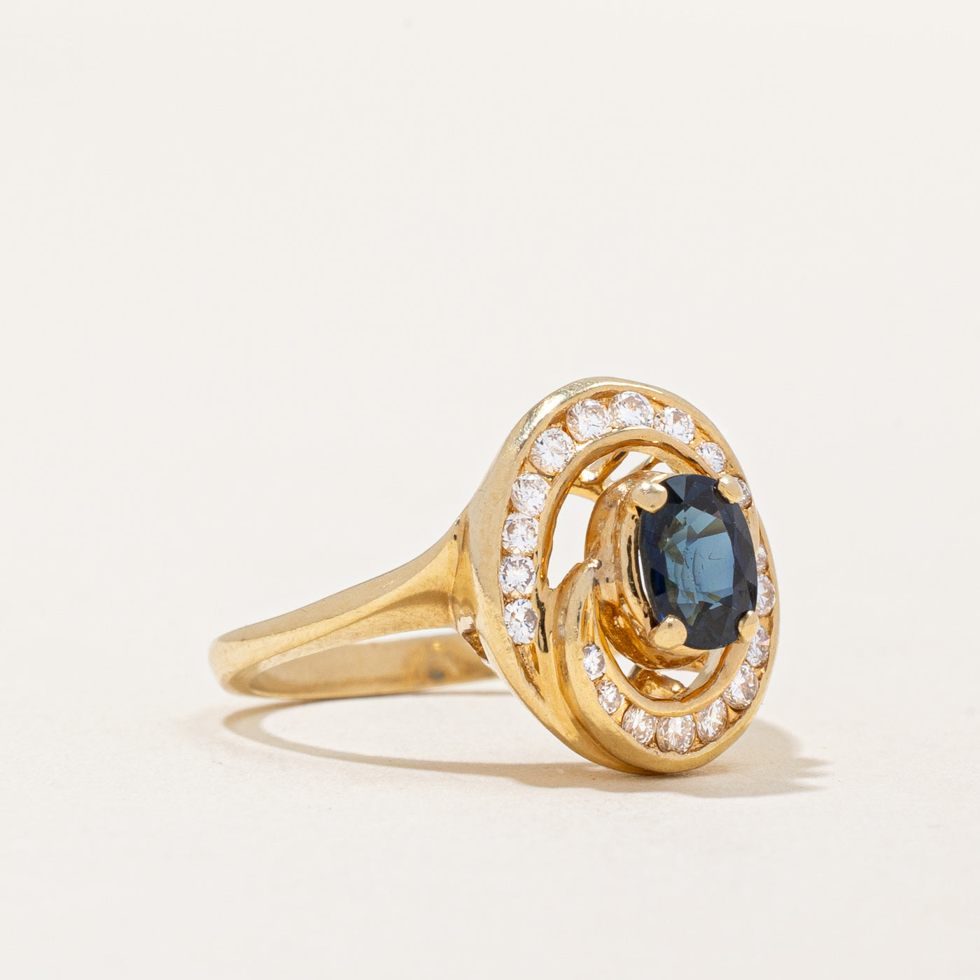 Sapphire & Diamond Halo Ring | 0.80ct, 0.24ctw | SZ 6 |