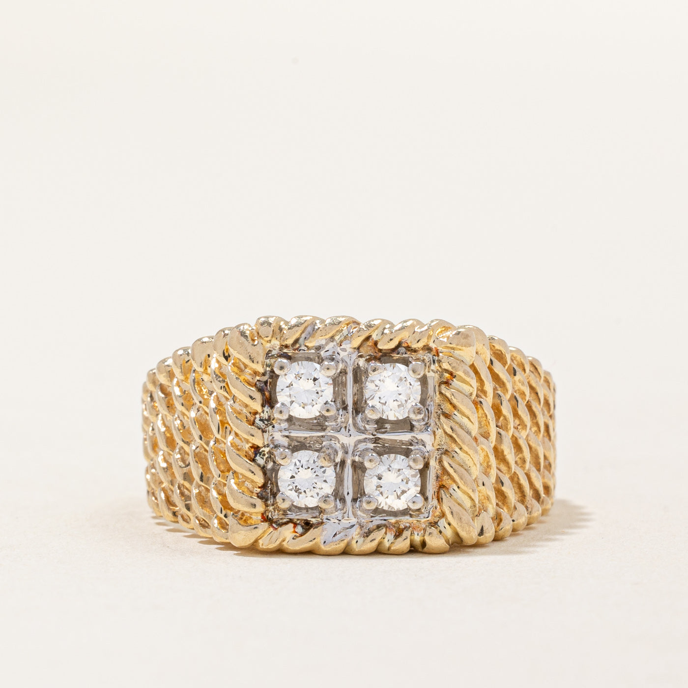 Textured Diamond Ring | 0.40ctw | SZ 11 |