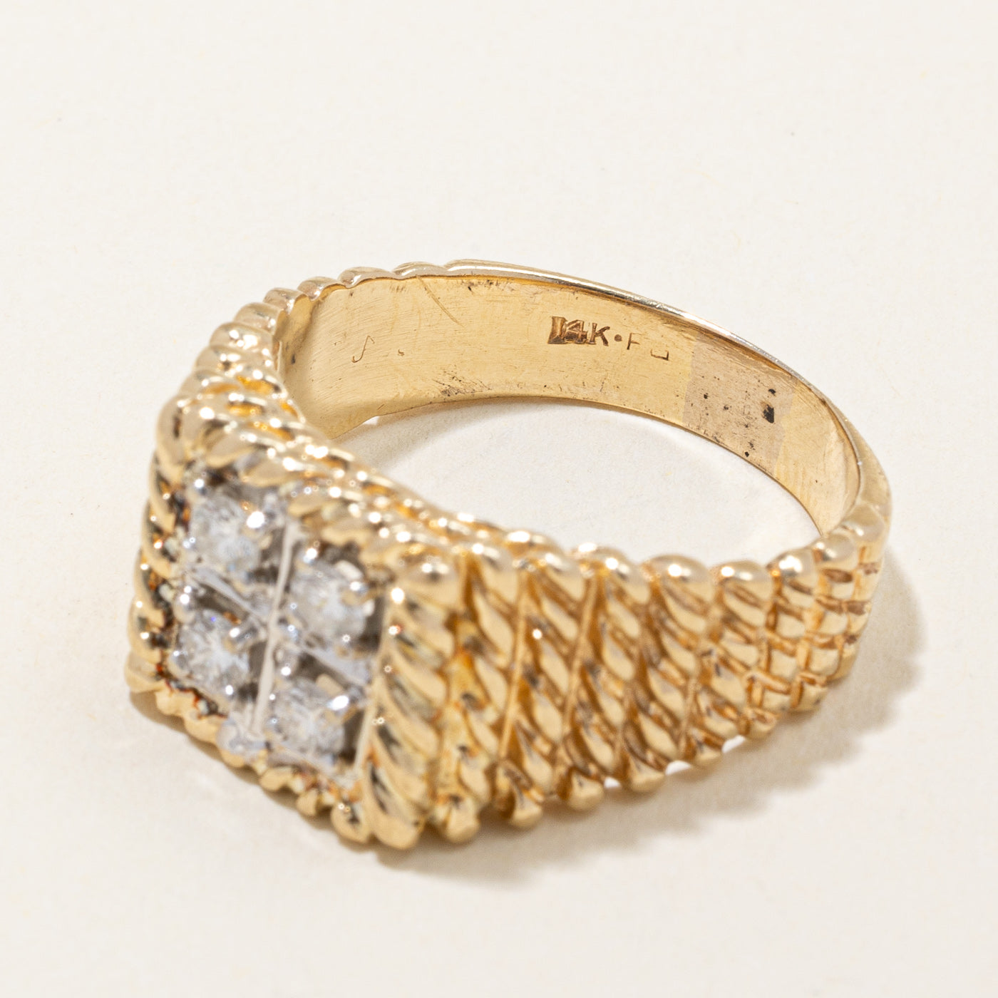 Textured Diamond Ring | 0.40ctw | SZ 11 |
