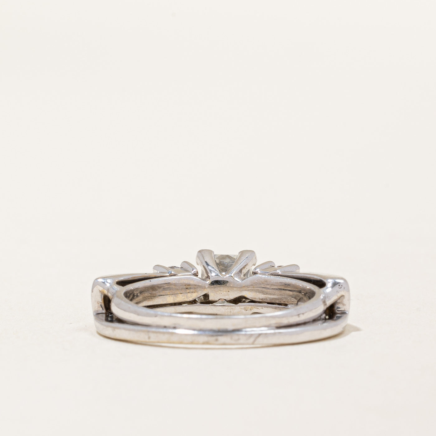 Diamond Princess Cut Trilogy Engagement Ring | 1.12ctw VS1 H | SZ 5.5 |