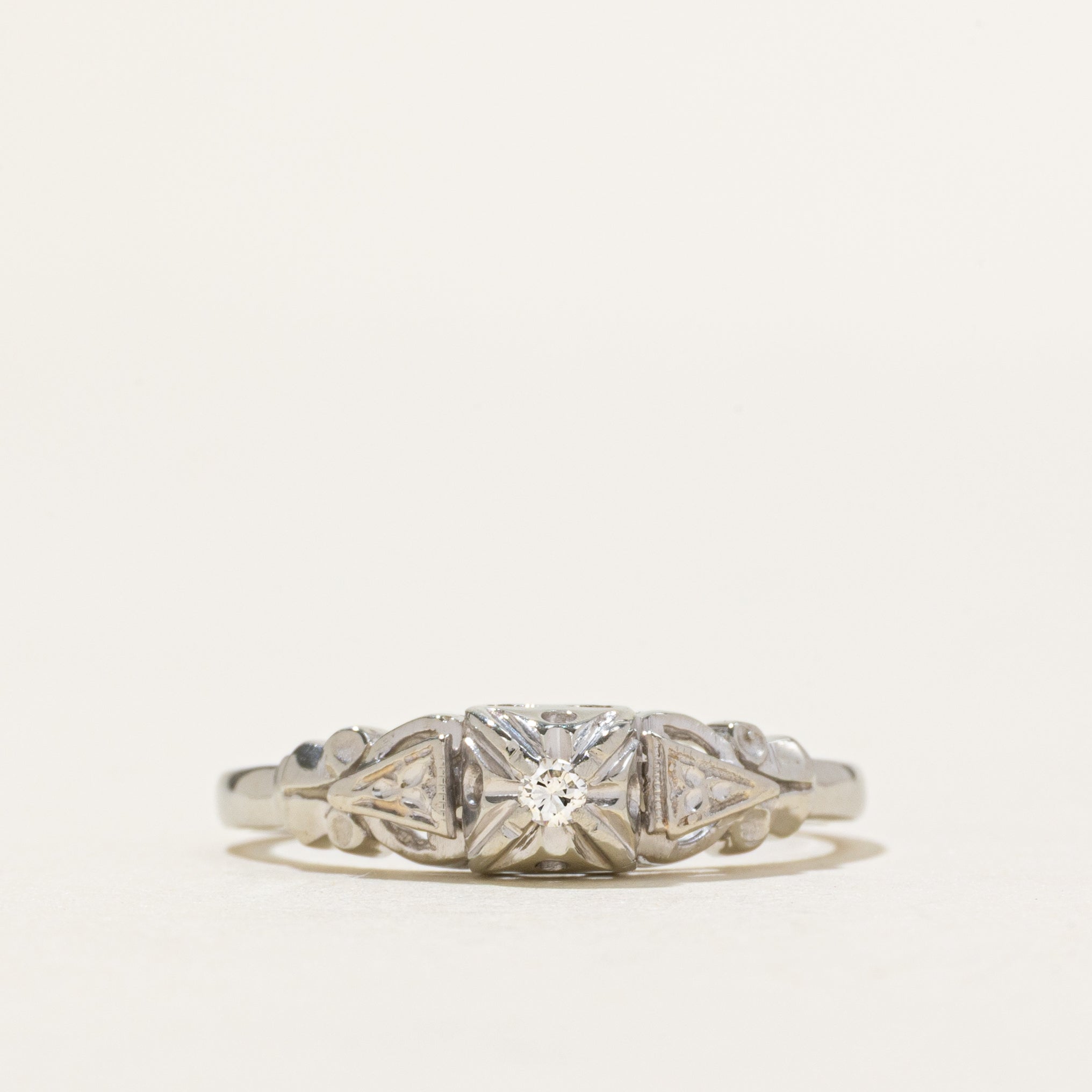 18k Illusion Set Diamond Ornate Ring | SZ 6