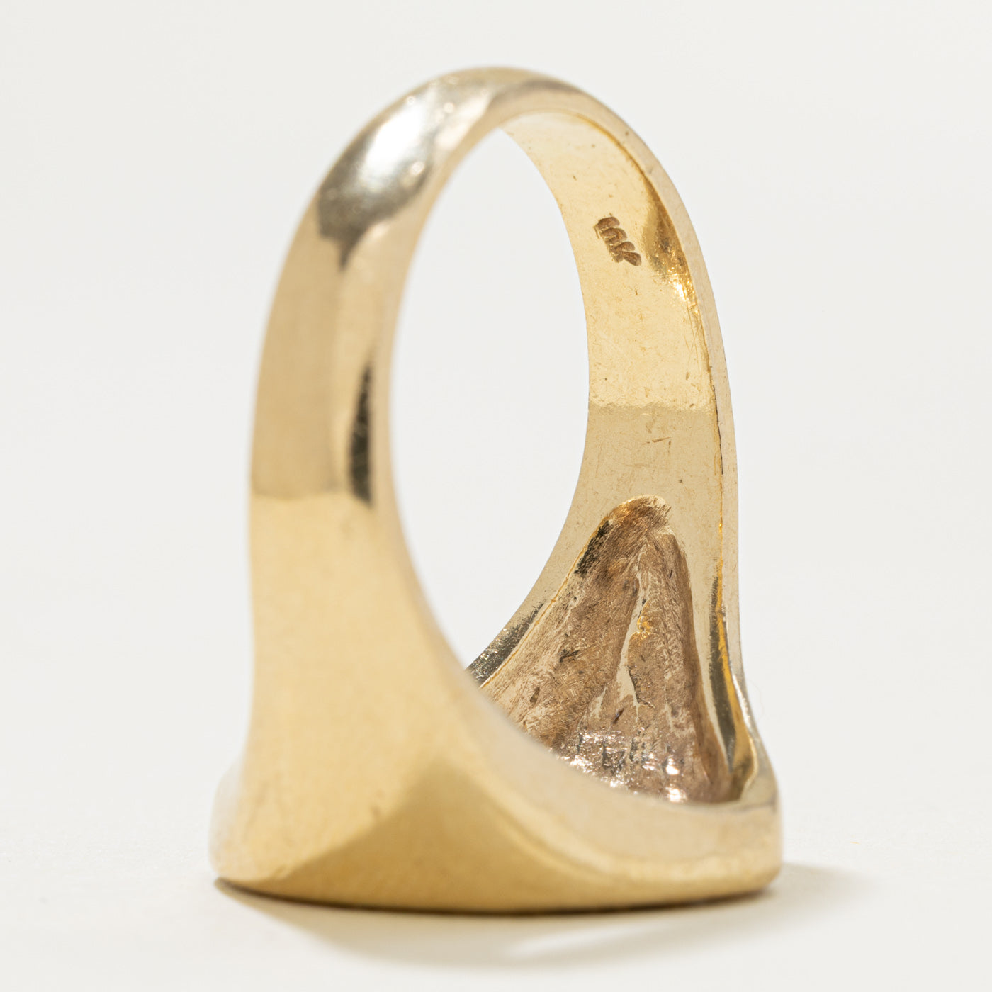 10k Pave Set Marquise Cut Diamond Cluster Signet Ring | 0.79ctw | SZ 8.75
