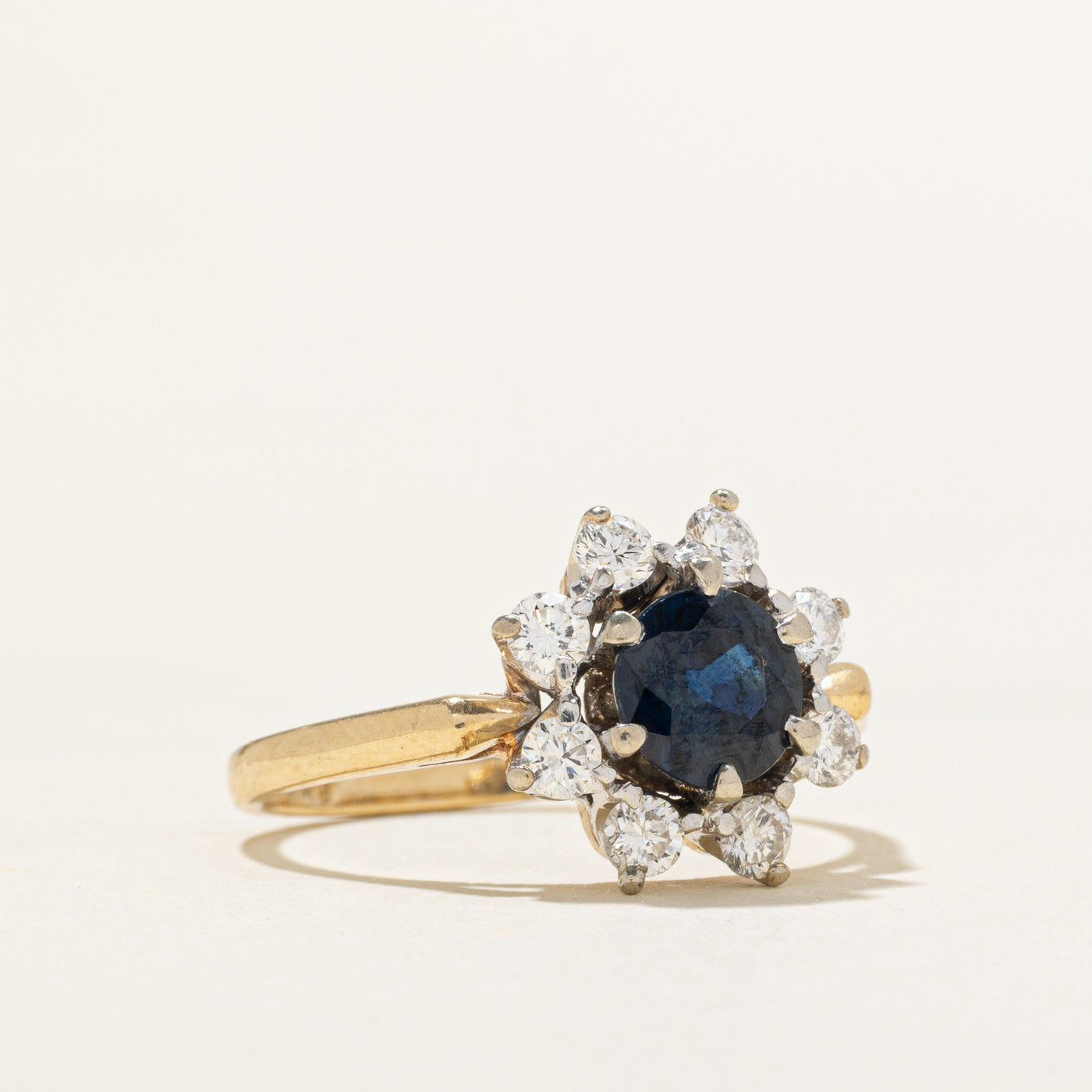 Sapphire & Diamond Petal Ring | 1.00ct, 0.40ct | SZ 5.5