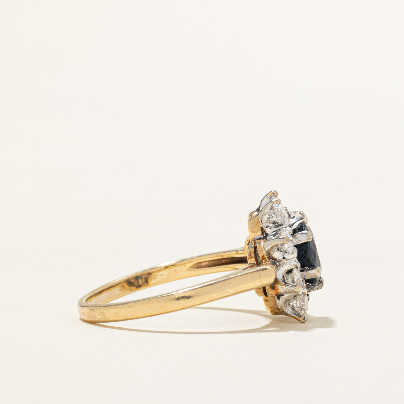 Sapphire & Diamond Petal Ring | 1.00ct, 0.40ct | SZ 5.5
