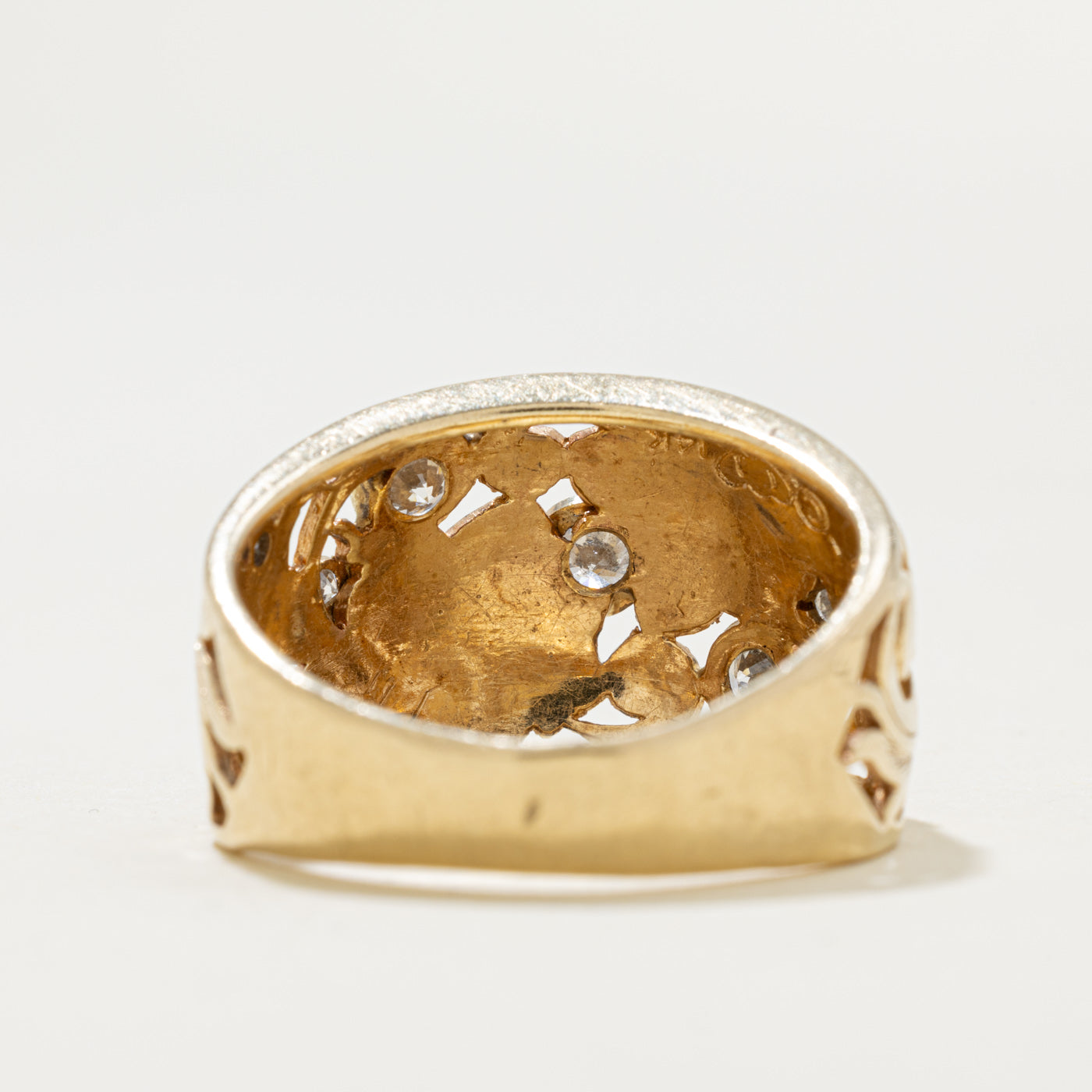 14k Scattered Diamond Openwork Floral Ring | 0.48ctw | SZ 8.25